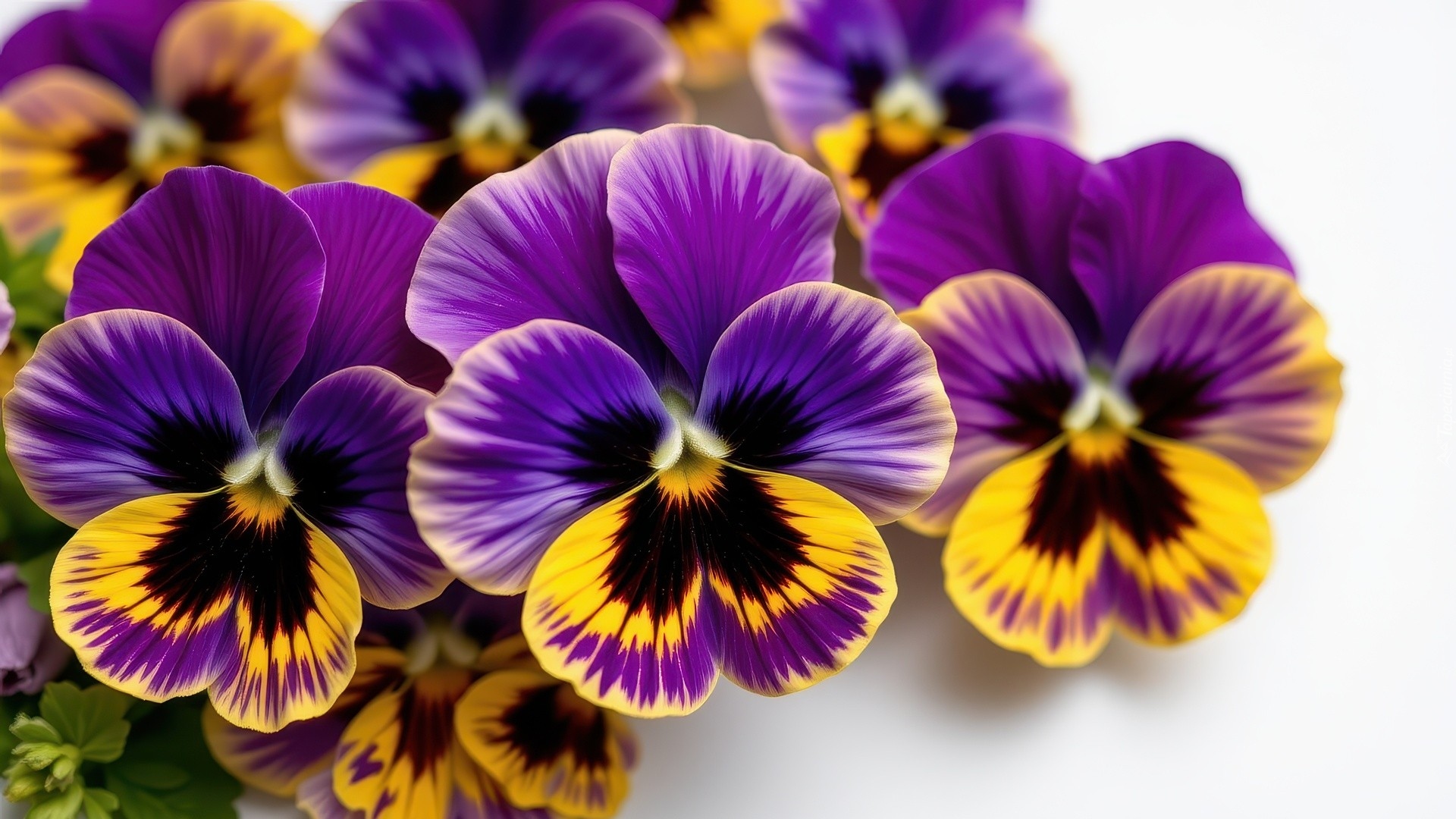 Fioletowo-żółte, Bratki, Zbliżenie