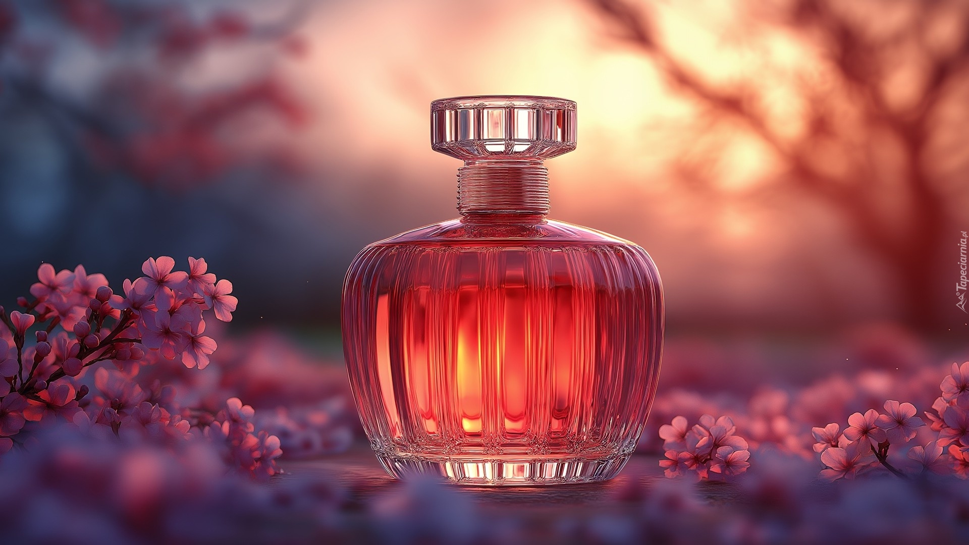Butelka, Perfumy, Gałązki, Kwiaty, AI