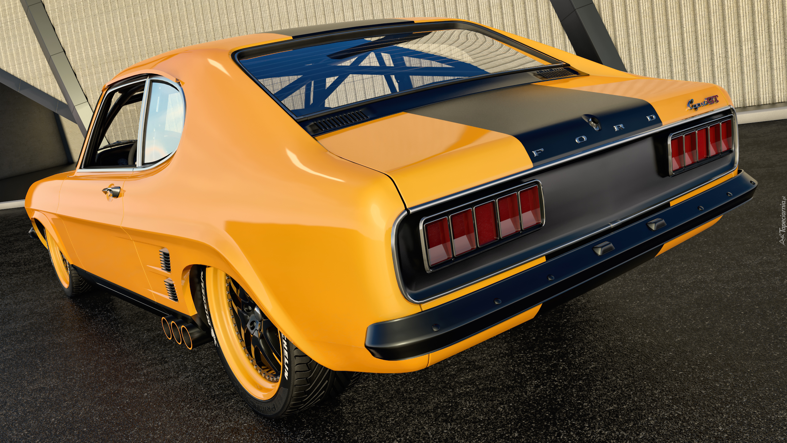 Żółty, Ford Capri GT, 1974, Tył