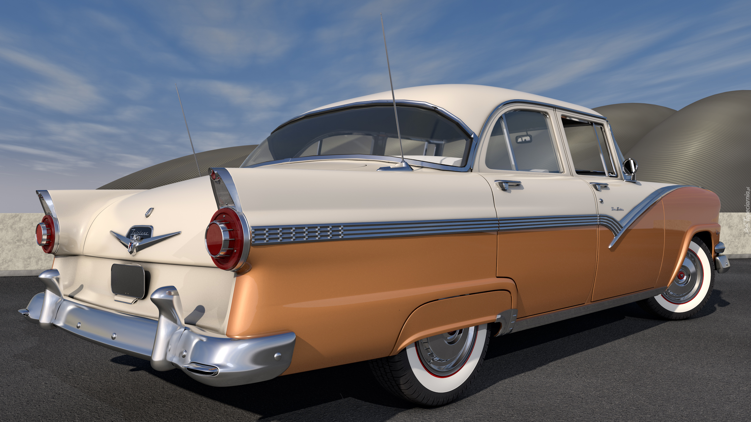 Ford Fairlane Town Sedan, 1956, Zabytkowy, 3D