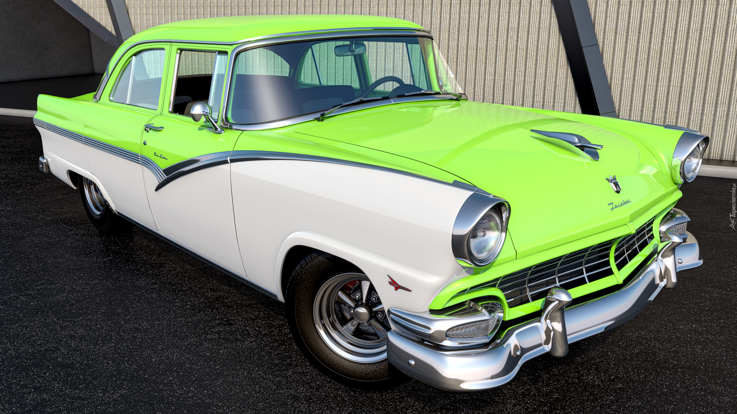 Zabytkowy, Ford Fairlane Town Sedan, 1956, 3D