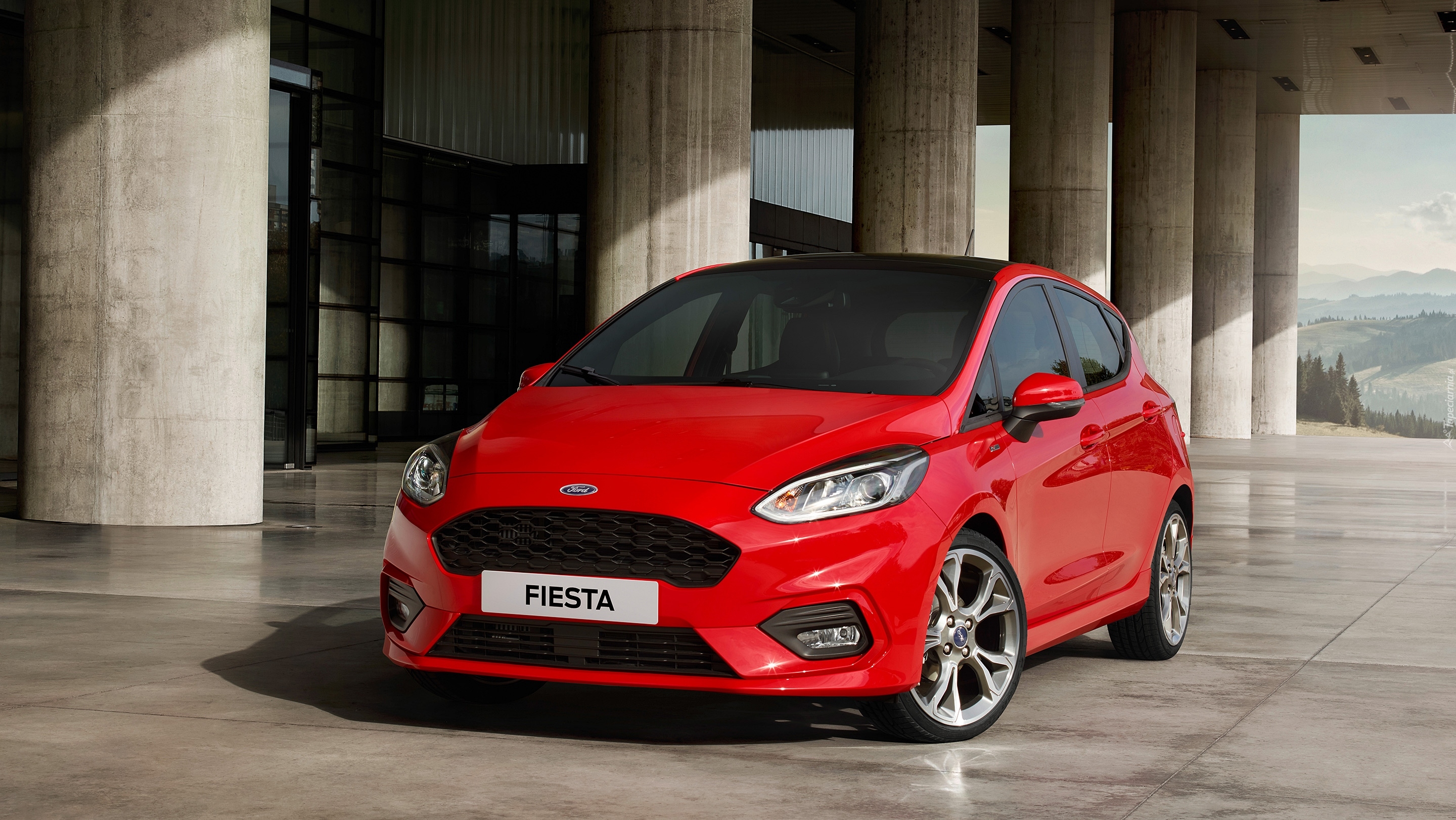 Czerwony, Ford Fiesta ST-Line, 2016