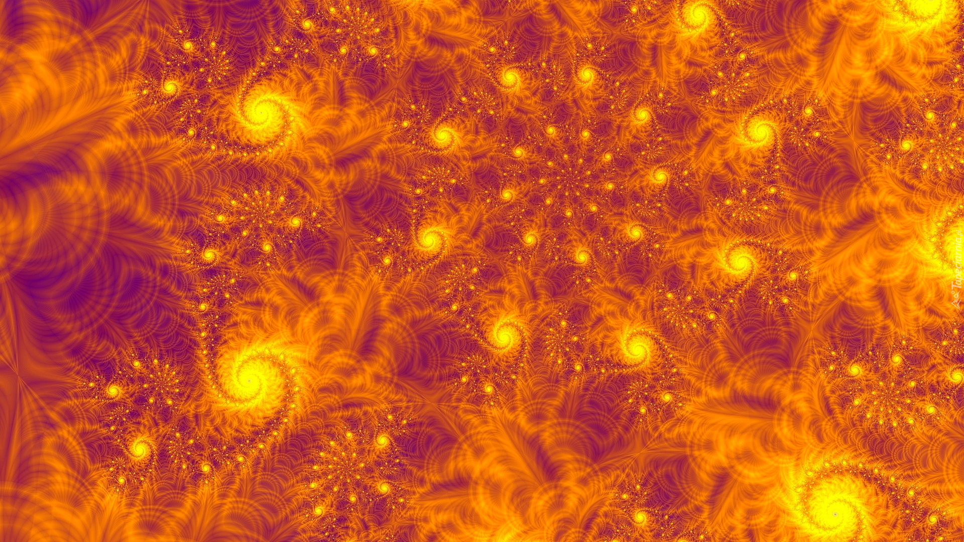 Świetlista, Spirala, Pomarańczowe, Tło, Fraktal