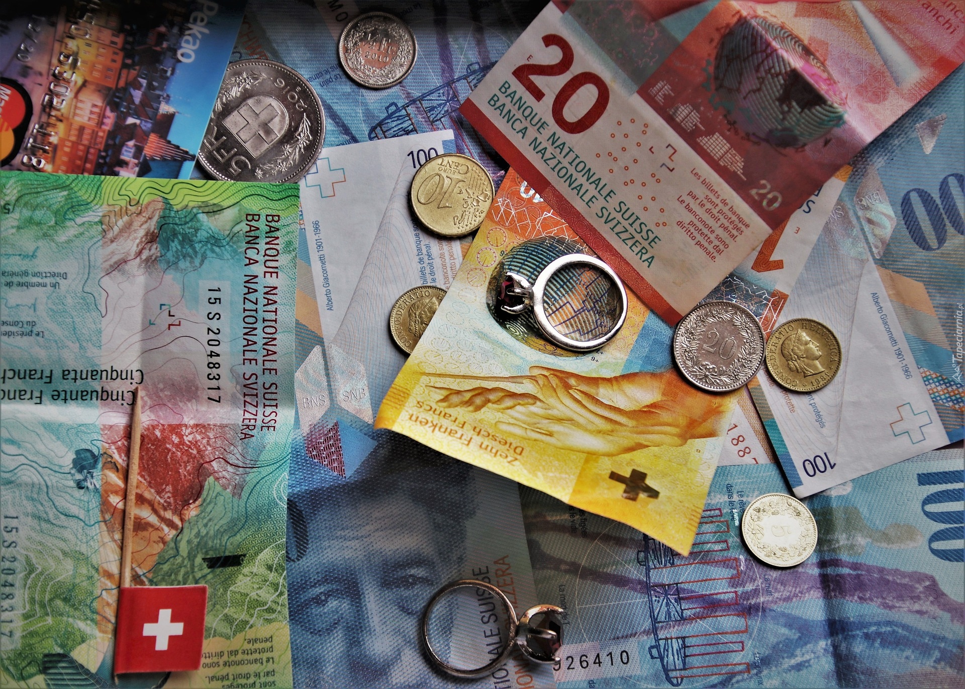 Franki, Szwajcarskie, Banknoty, Monety, Pieniądze