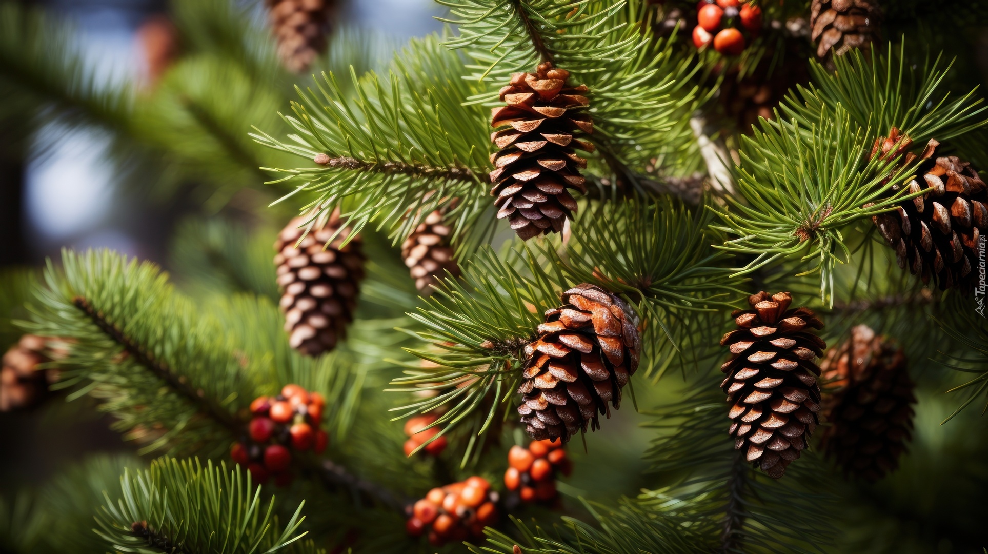 Szyszki, Gałązki, Sosna, Grafika AI