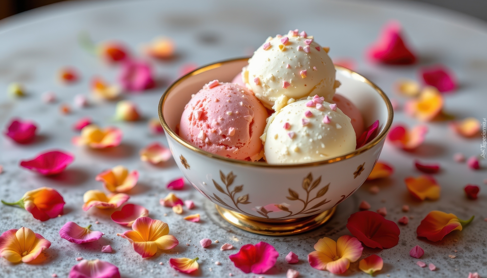 Lody, Gałki, Miseczka, Płatki, Kwiatów