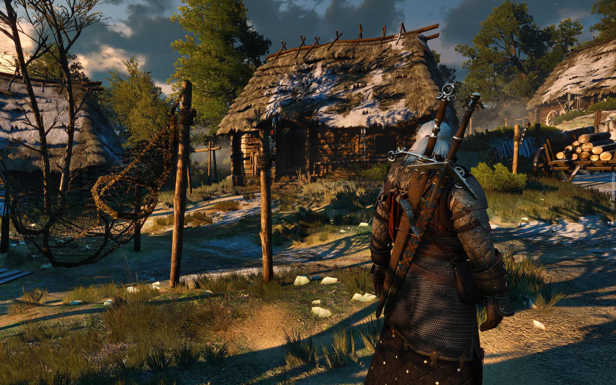 Gra, The Witcher 3 Wild Hunt, Wiedźmin 3 Dziki Gon, Geralt, Wioska, Domy