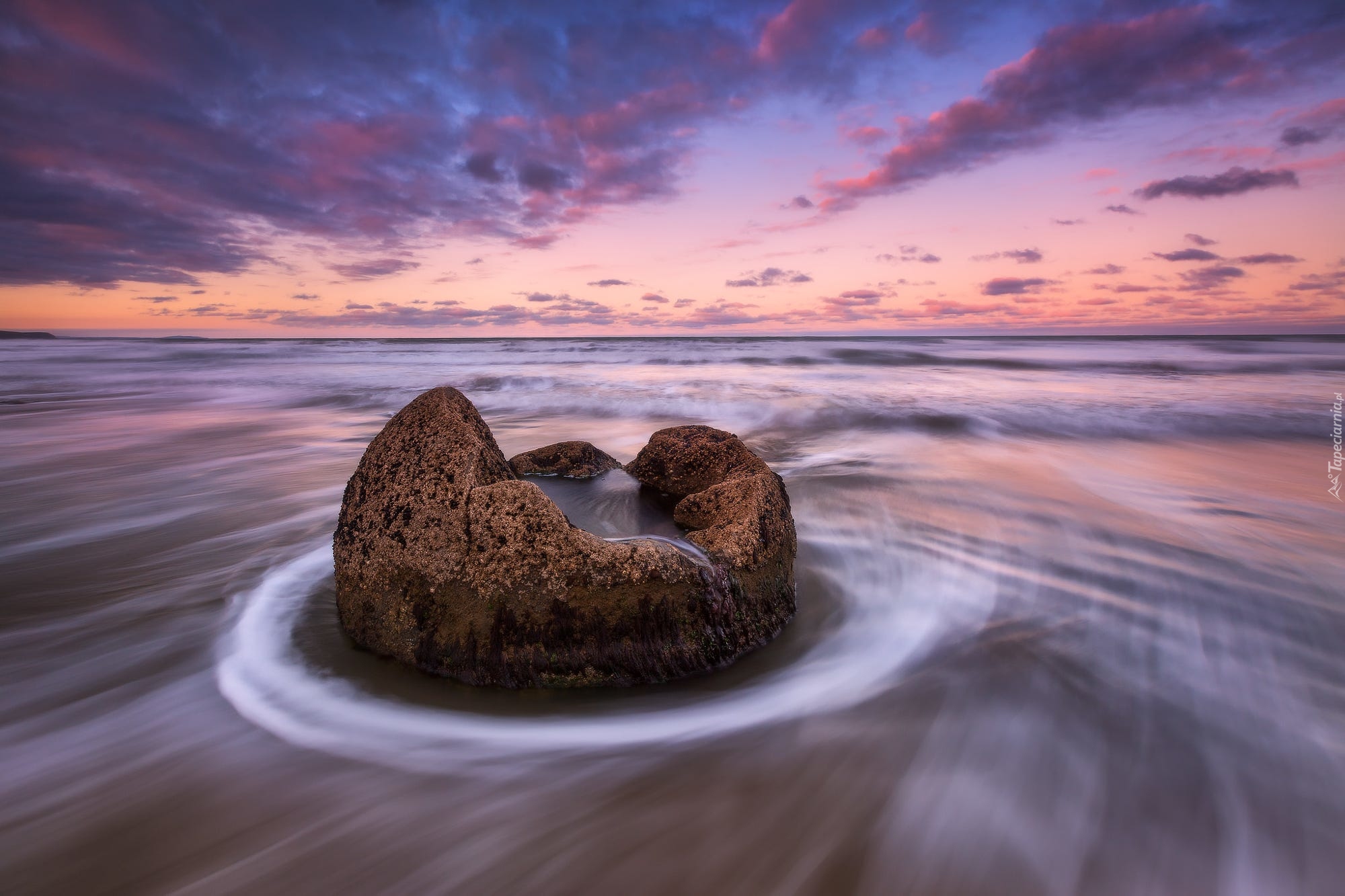 Nowa Zelandia, Region Otago, Plaża Moeraki Boulders Beach, Ocean Spokojny, Morze, Głaz Moeraki