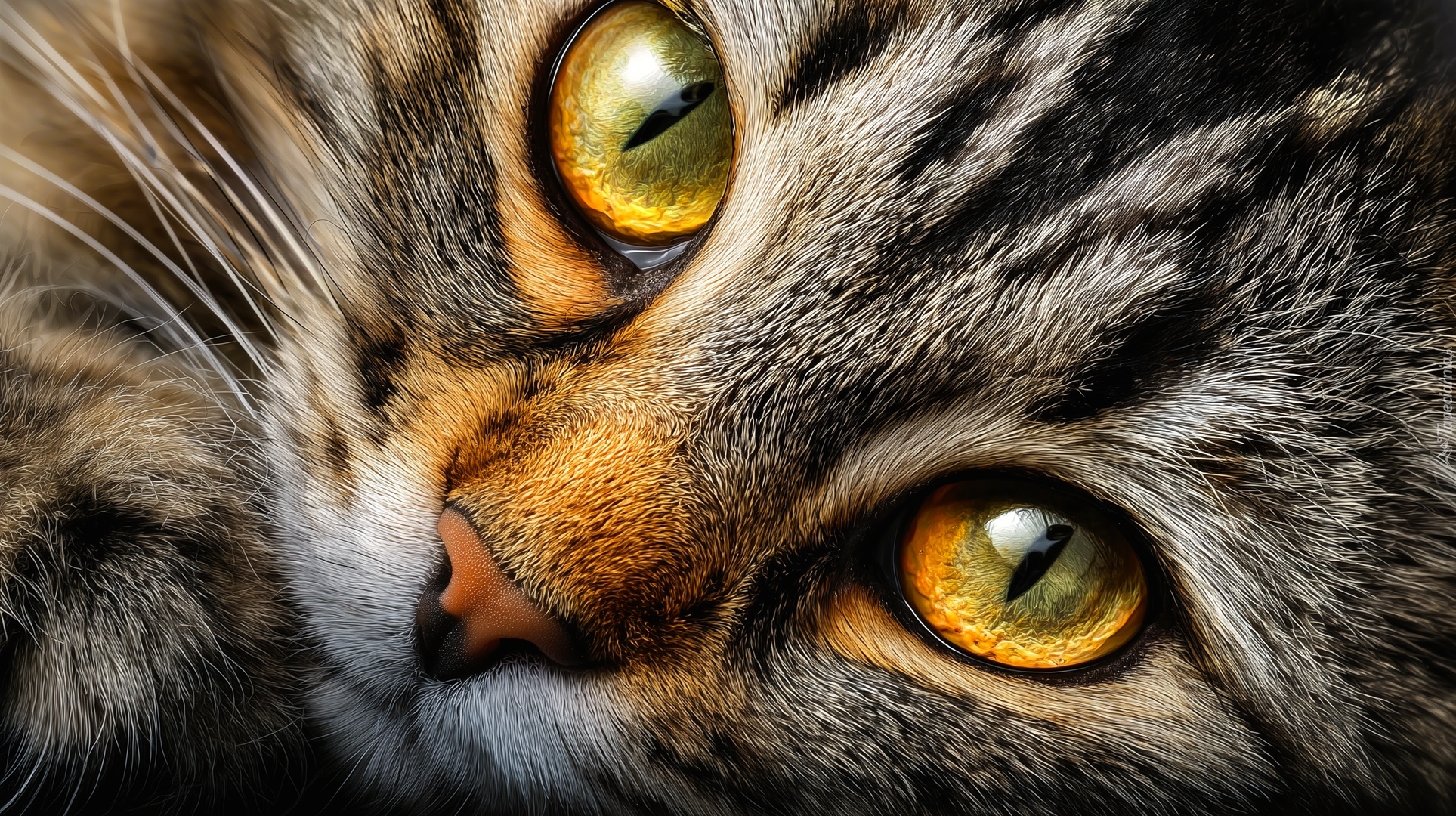 Kot, Oczy, Głowa, Zbliżenie, Grafika AI