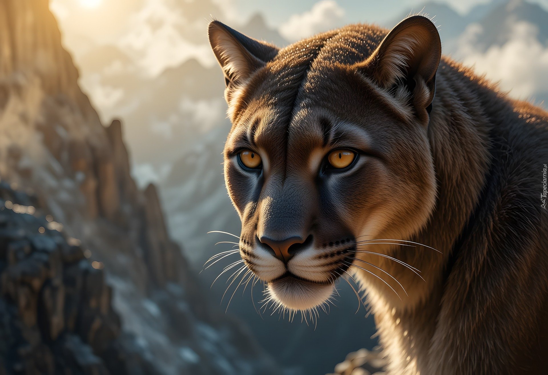Puma, Głowa, Spojrzenie, AI, Zbliżenie