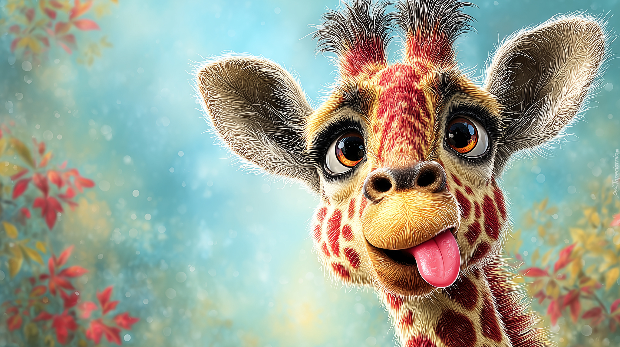 Żyrafa, Język, Śmieszne, Grafika AI