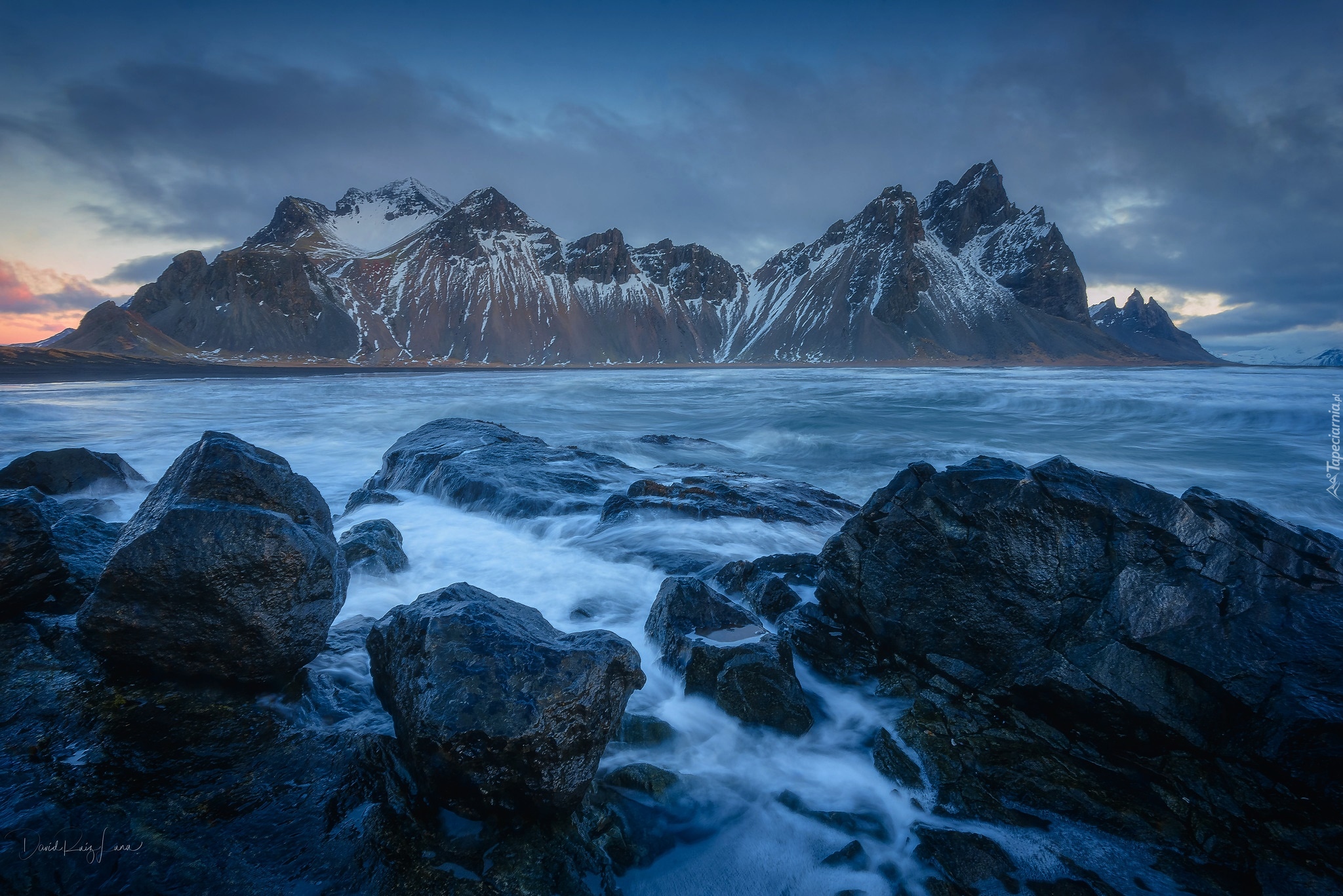 Góry, Vestrahorn, Skały, Morze, Cypel Stokksnes, Islandia