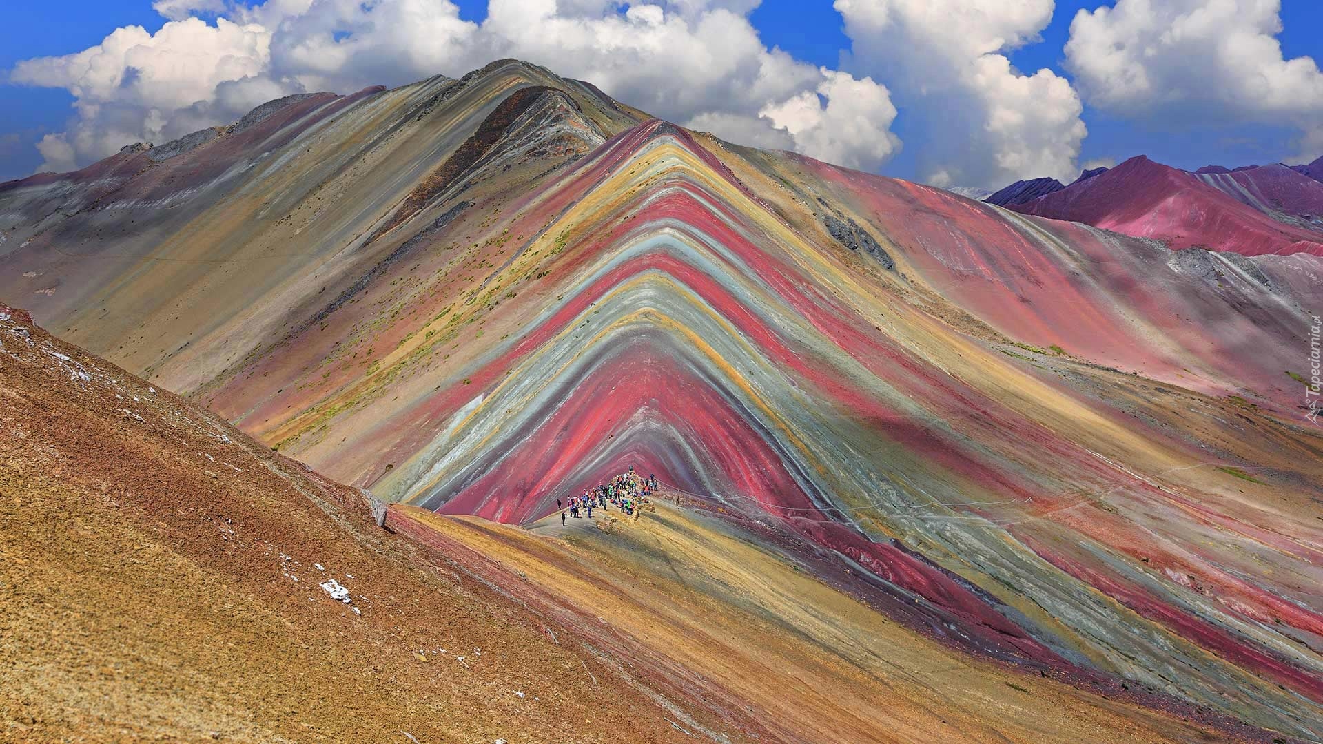 Peru, Region Cuzco, Góra Vinicunca, Montana de Siete Colores, Niebo, Chmury