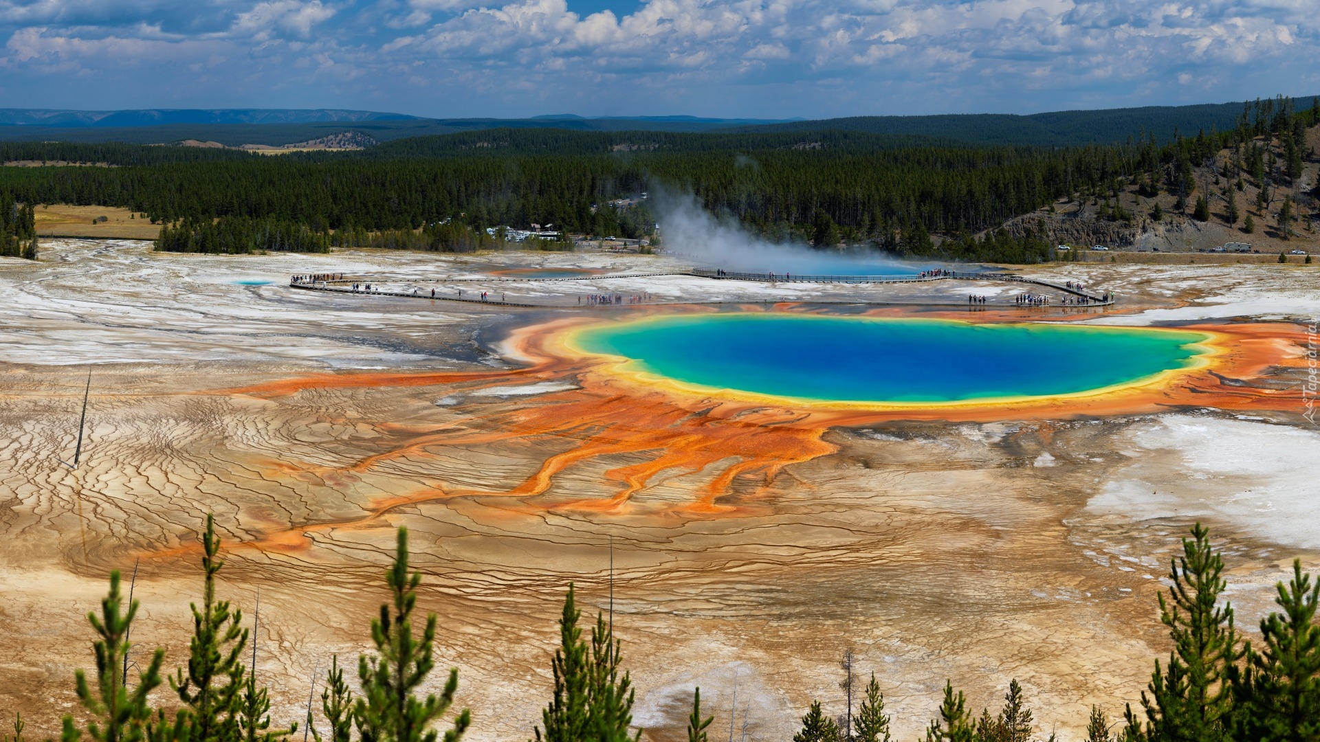 Park Narodowy Yellowstone, Gorące, Źródła, Grand Prismatic Spring, Jezioro, Stany Zjednoczone