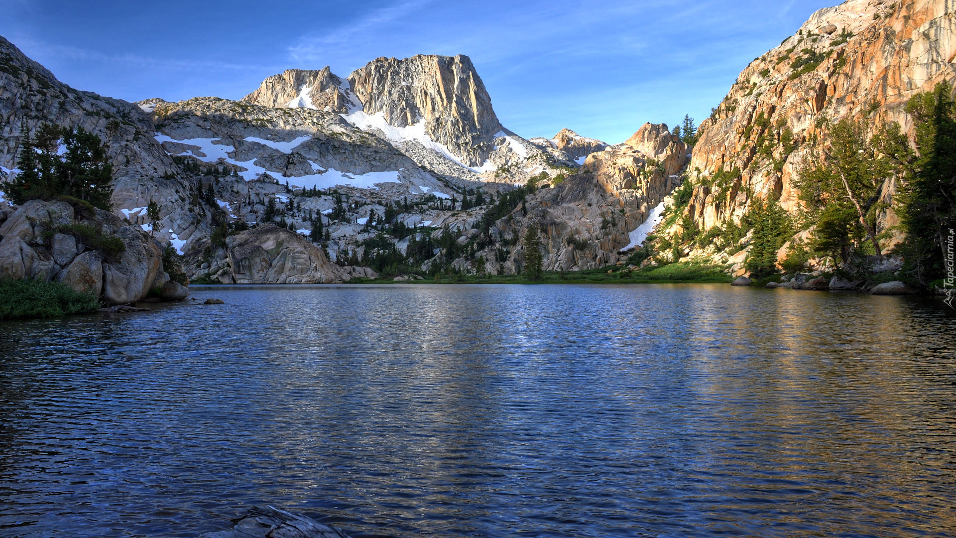 Góry, Jezioro, Crown Lake, Kalifornia, Stany Zjednoczone