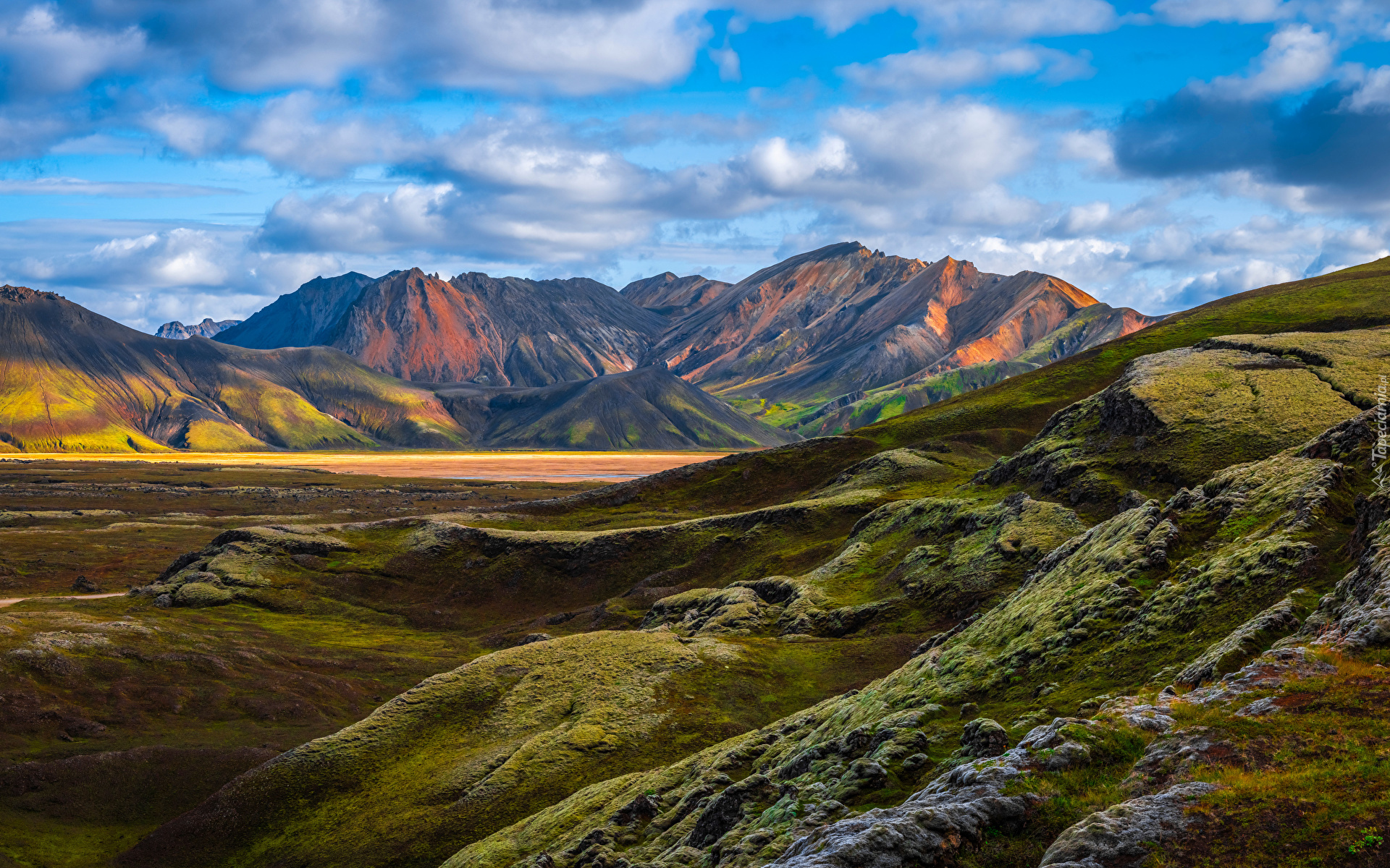 Islandia, Tęczowe Góry, Góry Landmannalaugar, Niebo