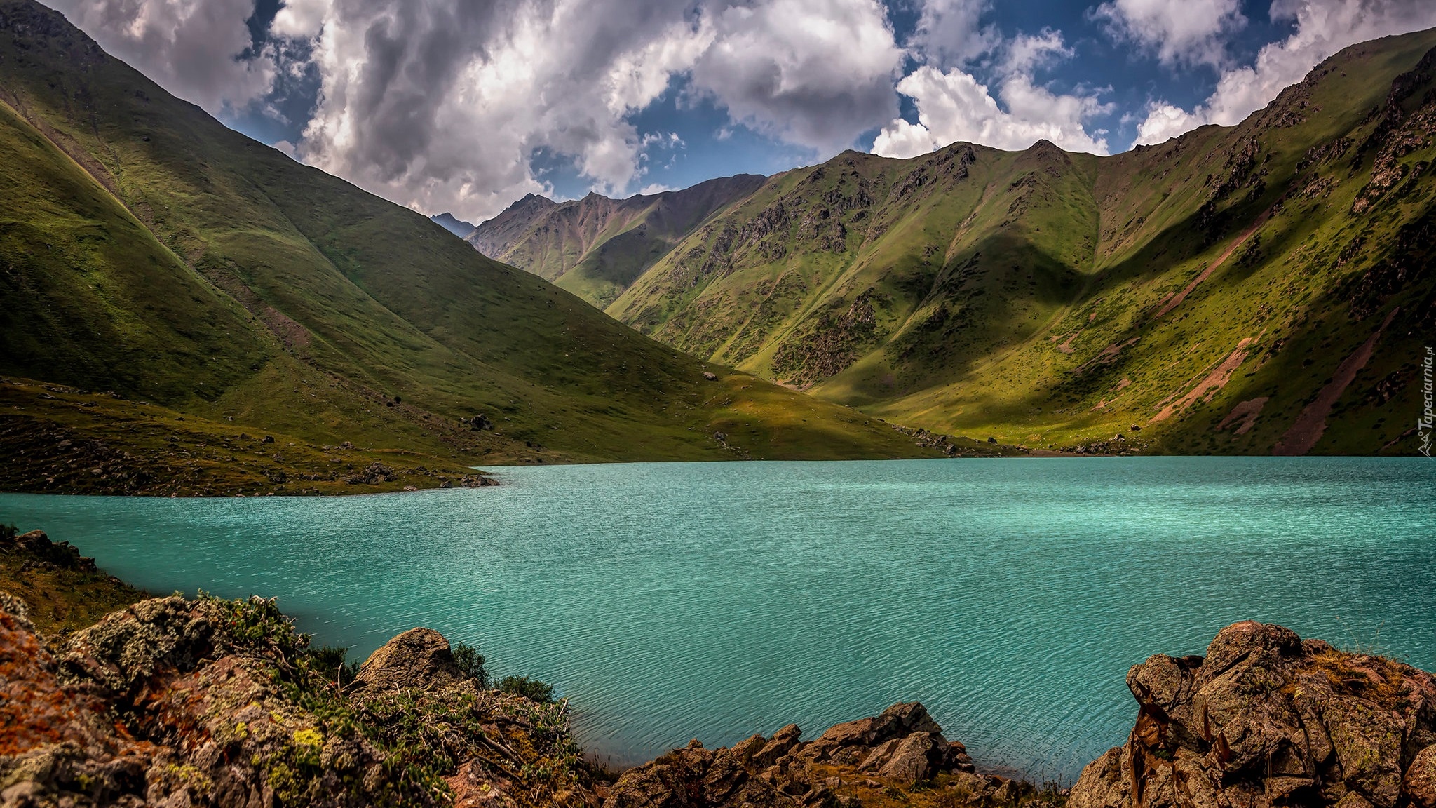 Góry Tienszan, Skały, Jezioro, Kol-Tor Lake, Kirgistan