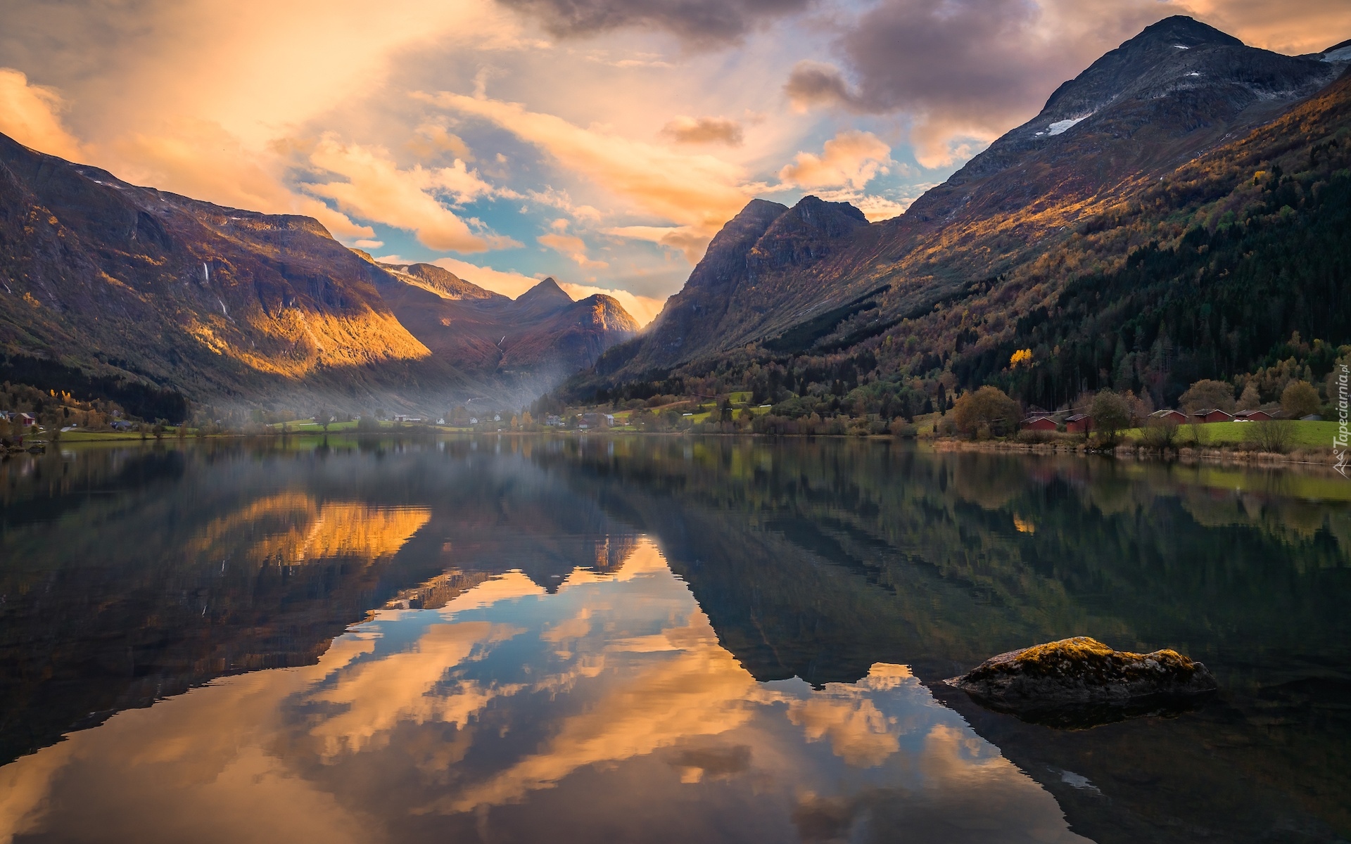 Norwegia, Stryn, Jezioro, Oldevatnet Lake, Góry