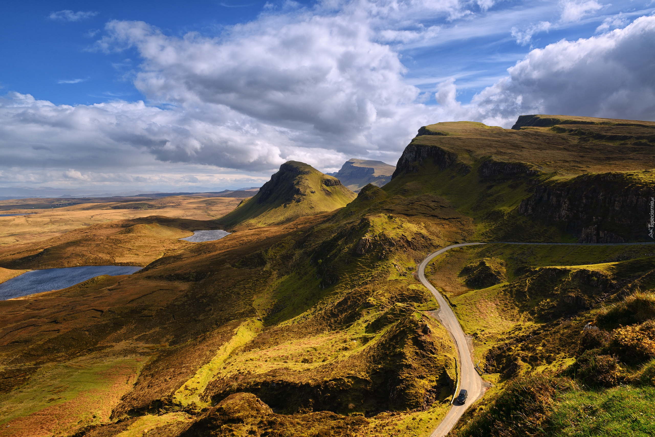 Góry, Jeziora, Droga, Quiraing, Wyspa Skye, Szkocja