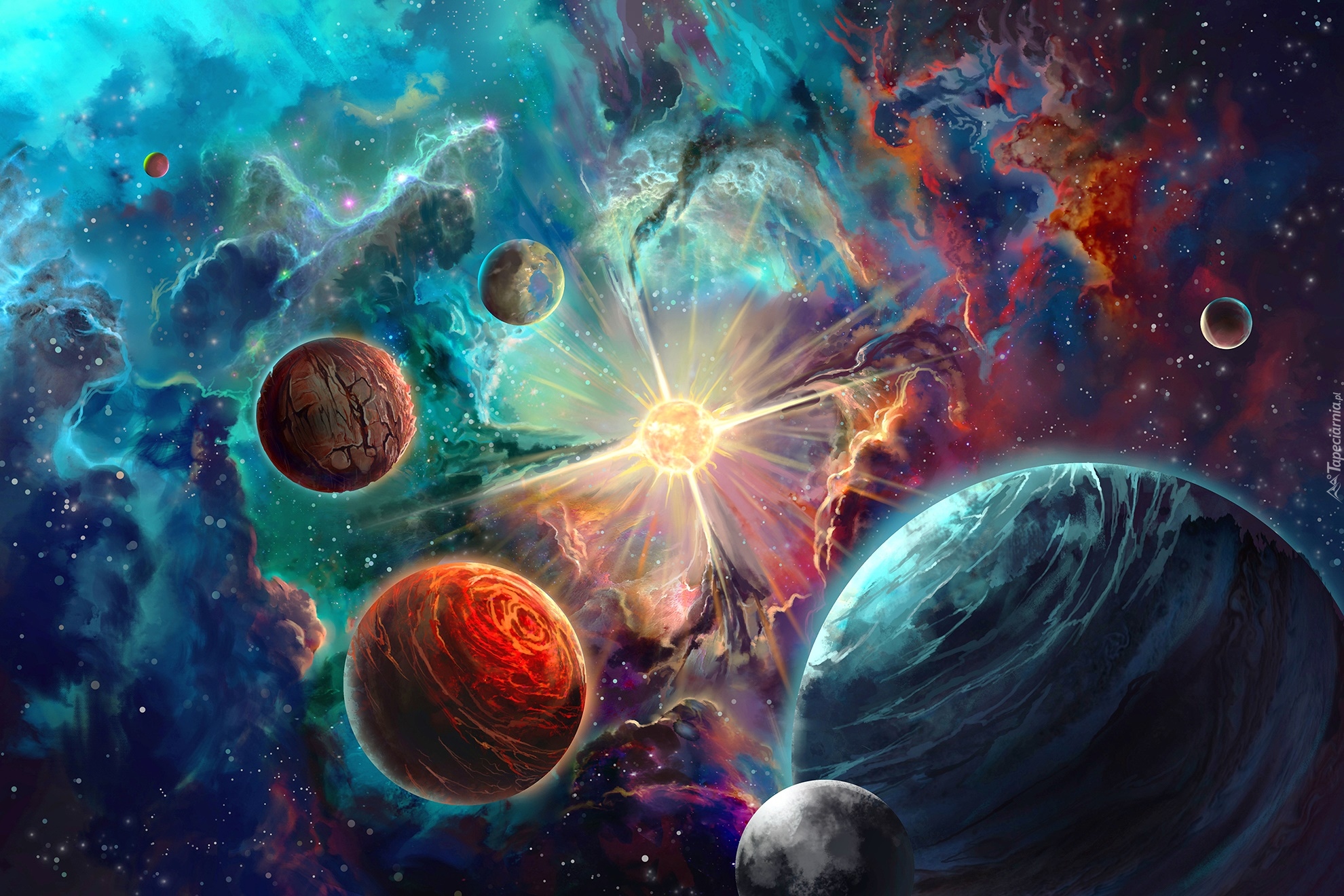 Kosmos, Planety, Gwiazdy, Grafika 2D