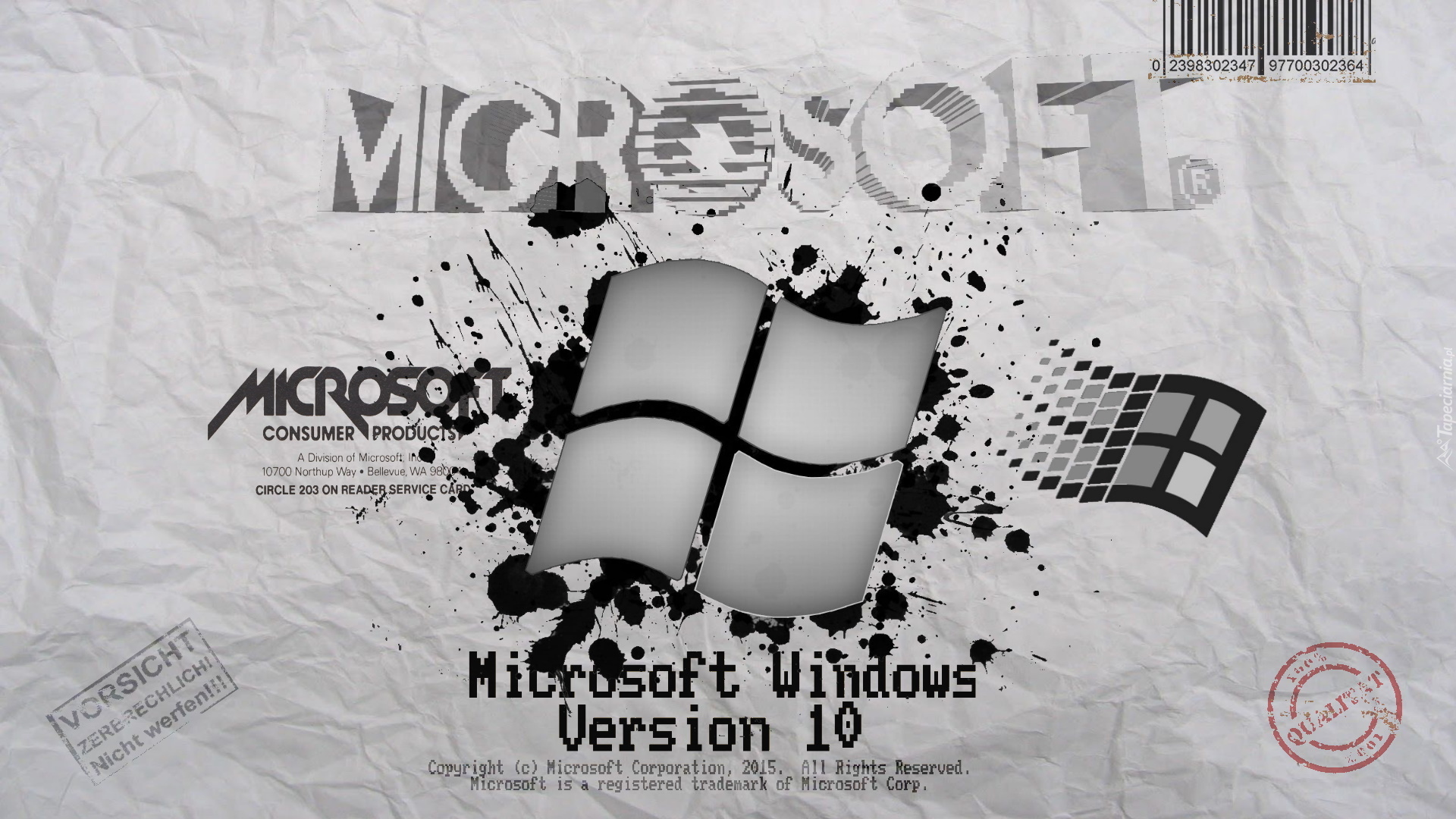 Windows 10, Logo, Czarno-białe
