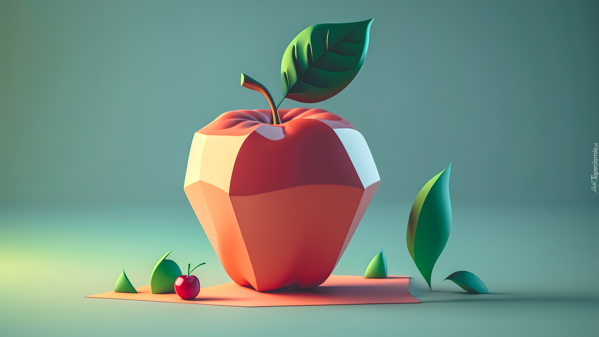Owoc, Dojrzałe, Jabłko, Zbliżenie, Grafika