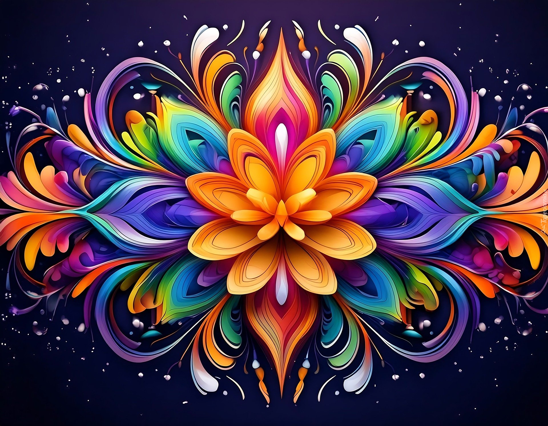 Kwiat, Kolorowa, Grafika, Ciemne, Tło