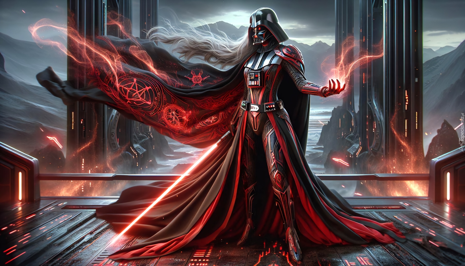 Fantasy, Kobieta, Lady Vader, Ogień, Płomienie