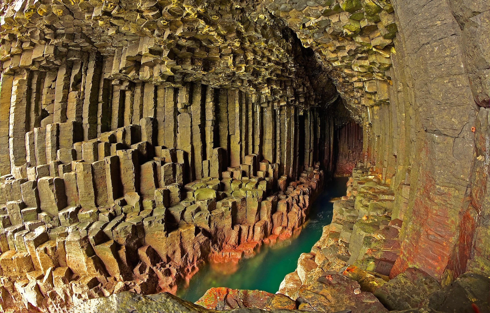 Grota Fingala, Wyspa Staffa, Szkocja, Bazaltowe, Kolumny, Skały