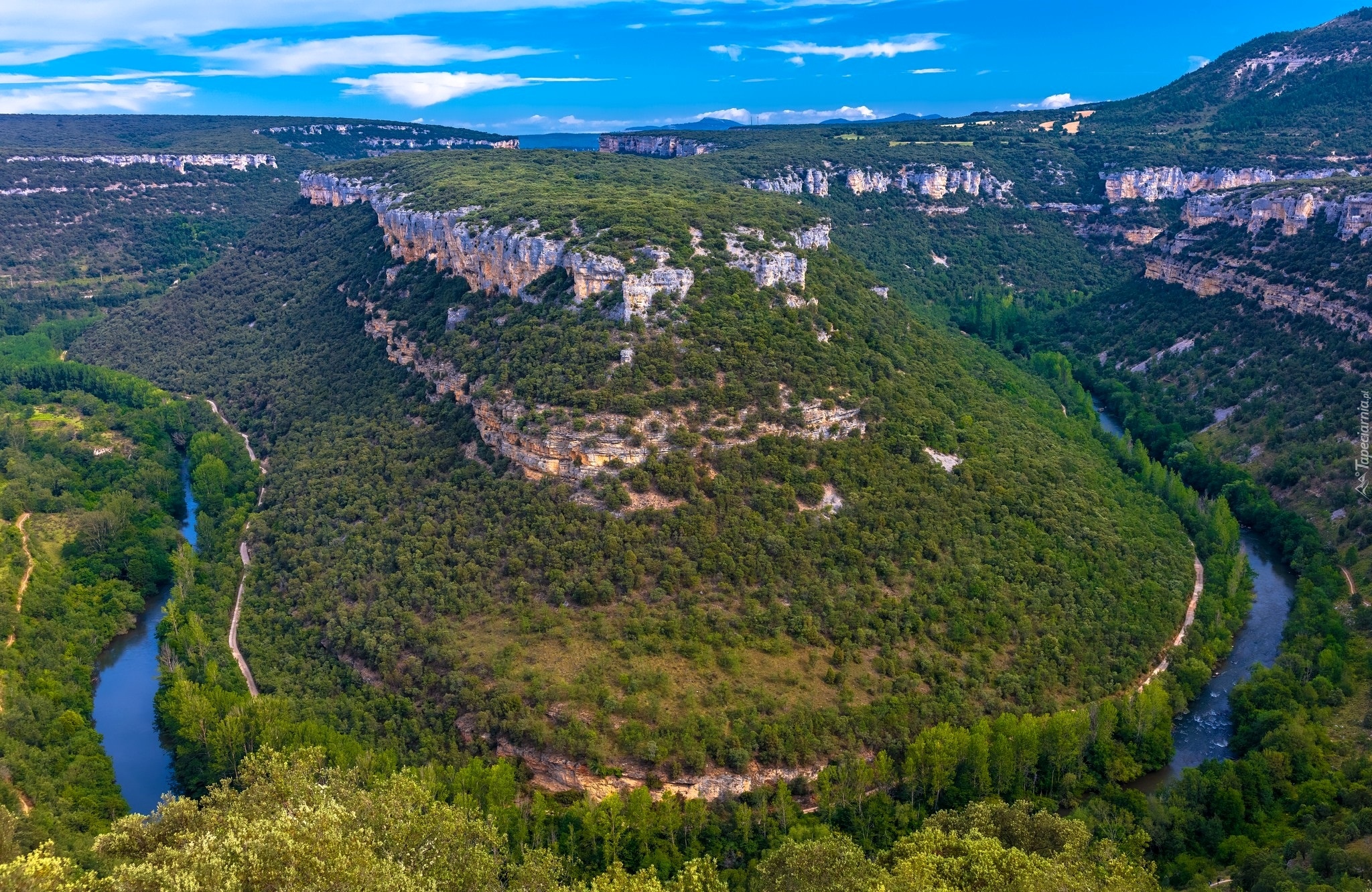 Hiszpania, Góry Kantabryjskie, Rzeka Ebro, Skały