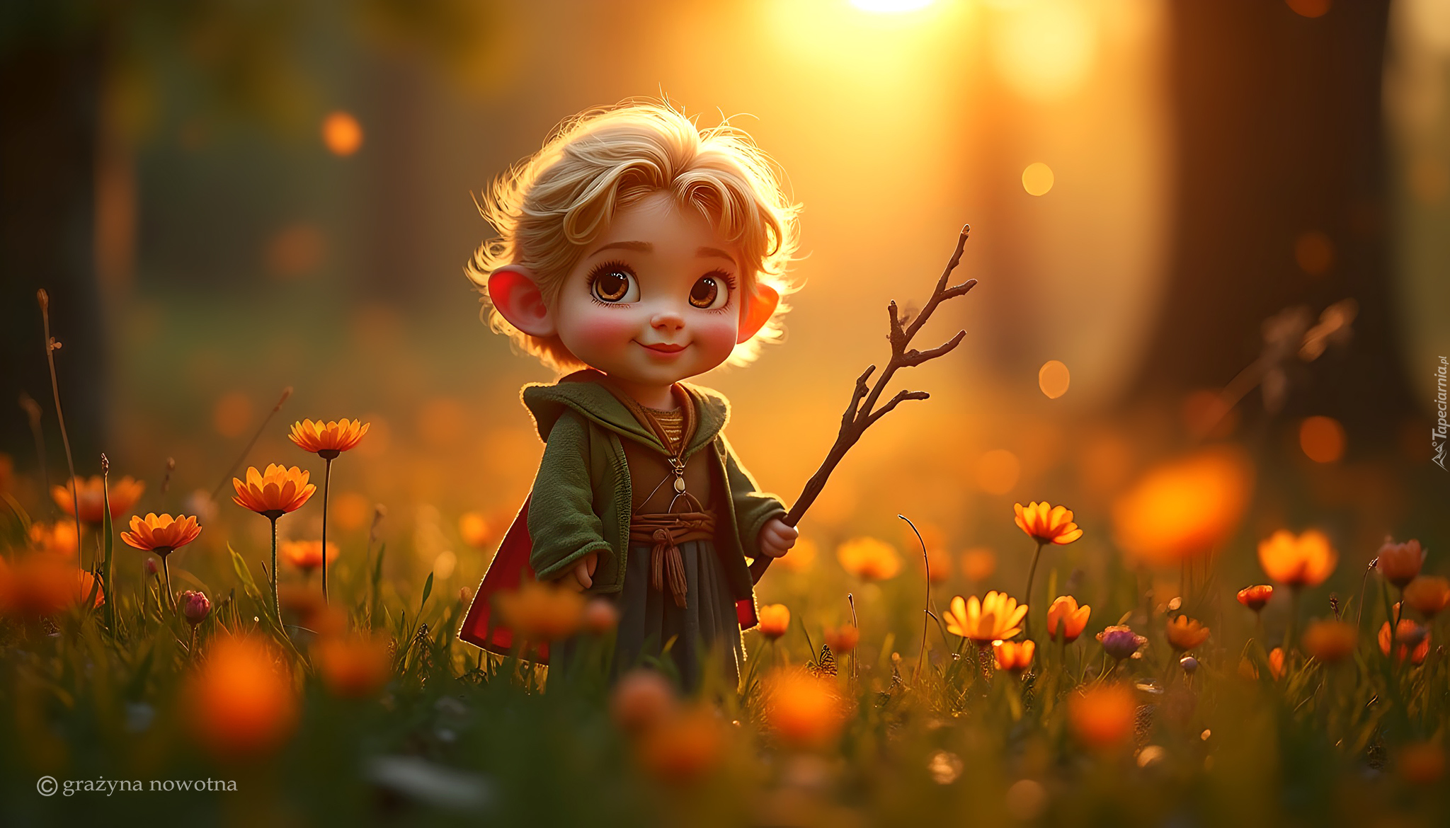 Hobbit, Kwiaty, Grafika