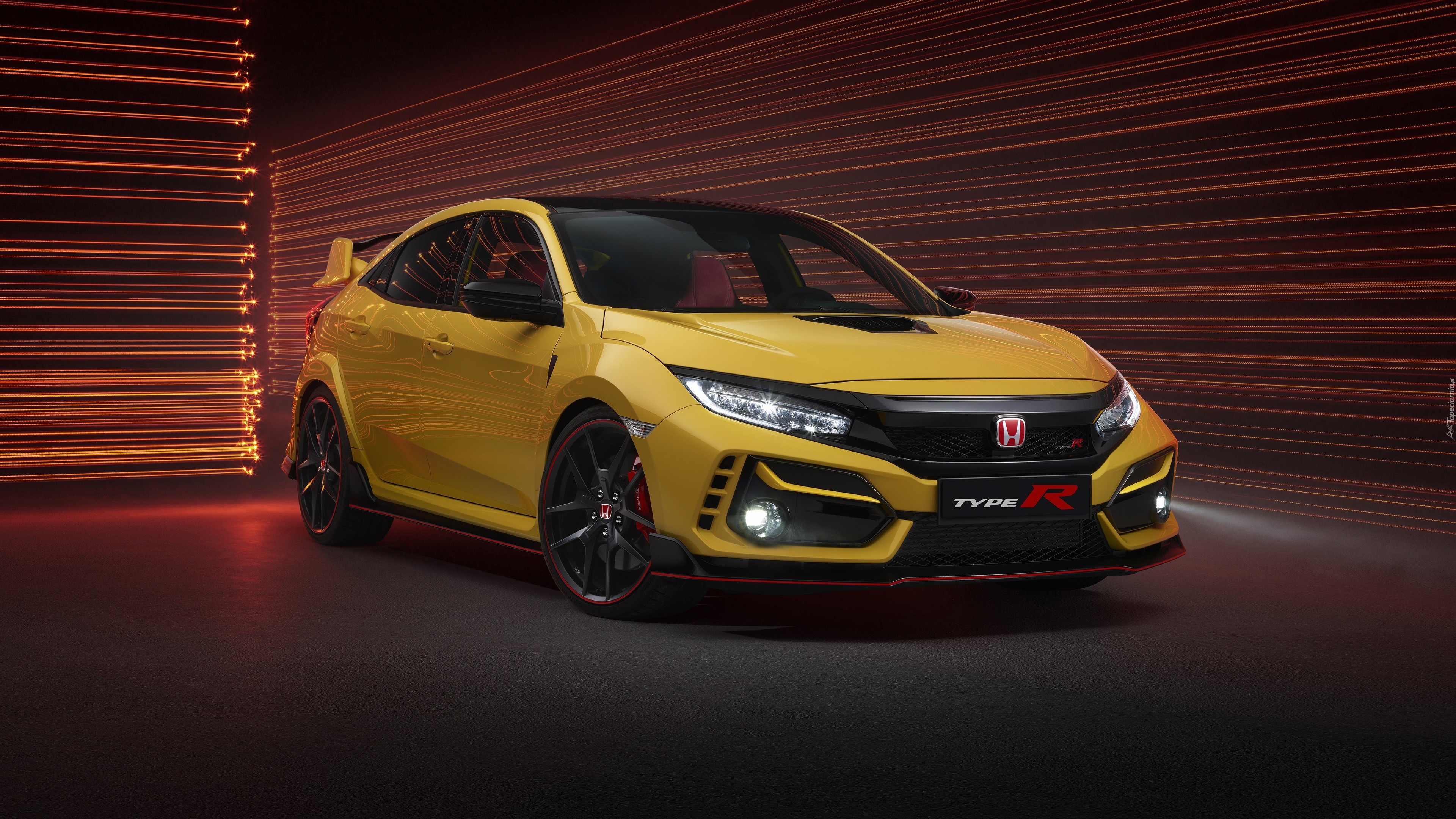 Żółta, Honda Civic Type-R, 2020