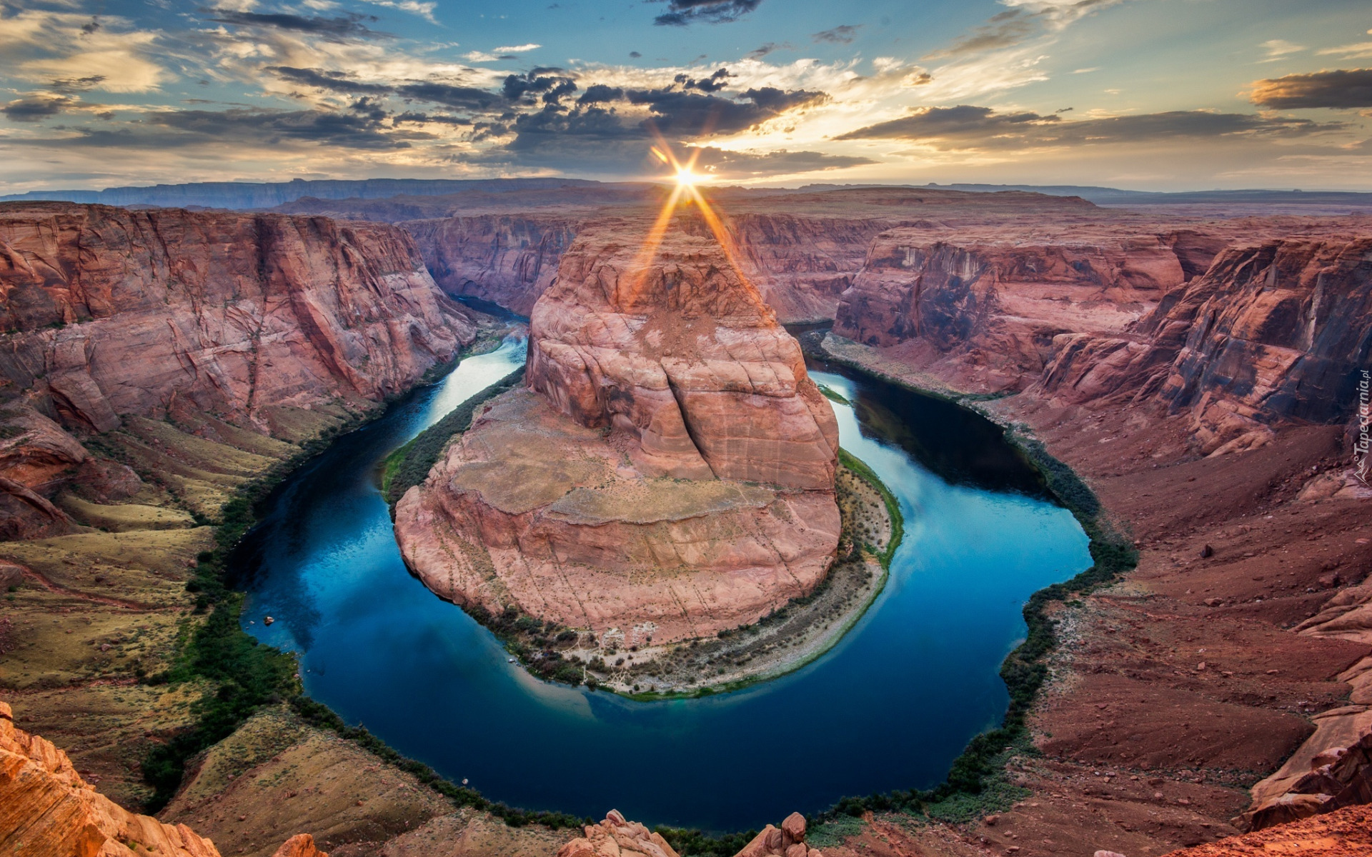 Park Narodowy Glen Canyon, Kanion, Rzeka, Kolorado River, Zakole, Meander, Horseshoe Bend, Skały, Arizona, Stany Zjednoczone