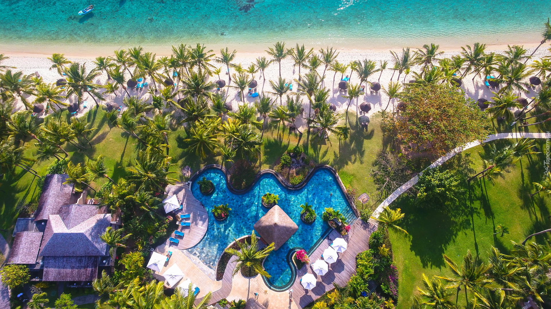 Hotel, LUX Le Morne Resort, Palmy, Plaża, Basen, Wakacje, Półwysep, Le Morne Brabant, Mauritius