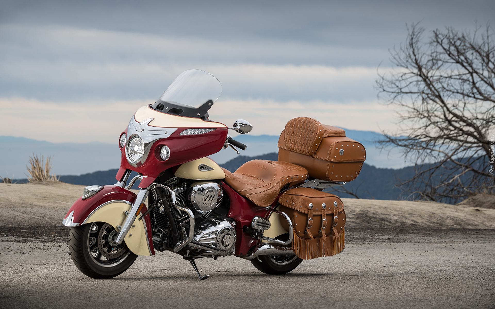 Indian Motorcycle, Roadmaster Classic, Skórzane, Wykończenia, Skórzany, Kufer