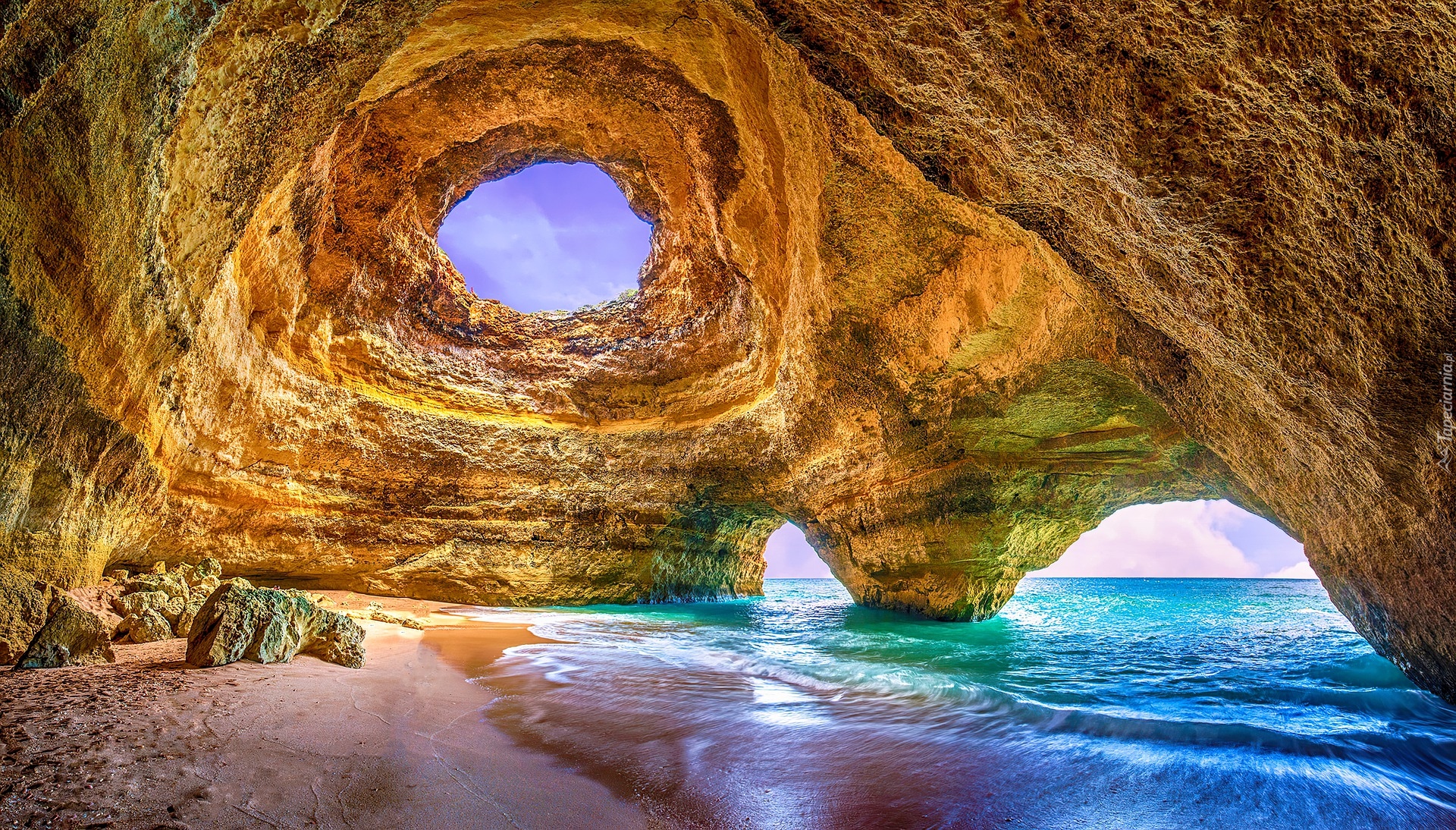 Portugalia, Algarve, Benagil, Plaża, Morze, Wybrzeże, Skała, Grota, Jaskinia