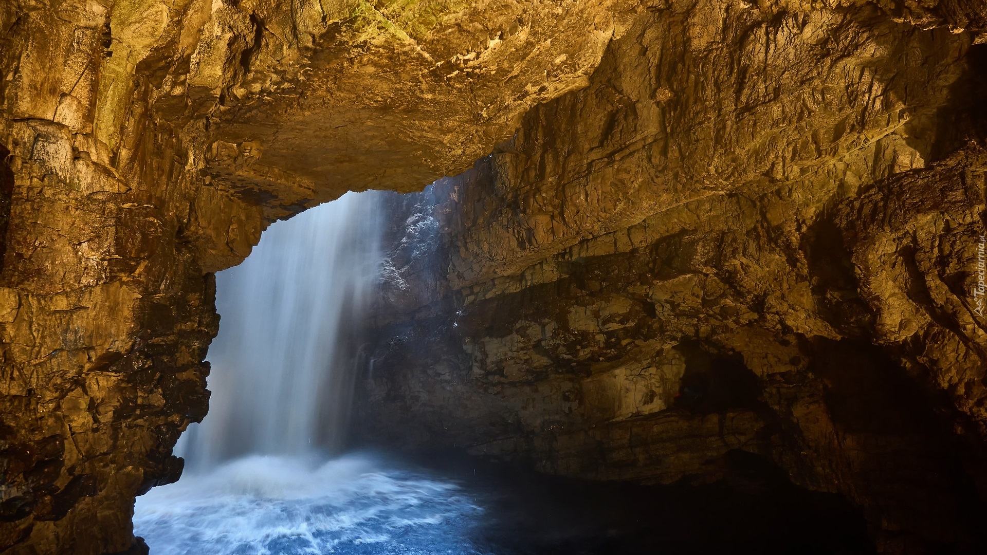 Jaskinia, Smoo Cave, Skały, Wodospad, Rzeka, Durness, Hrabstwo Sutherland, Szkocja