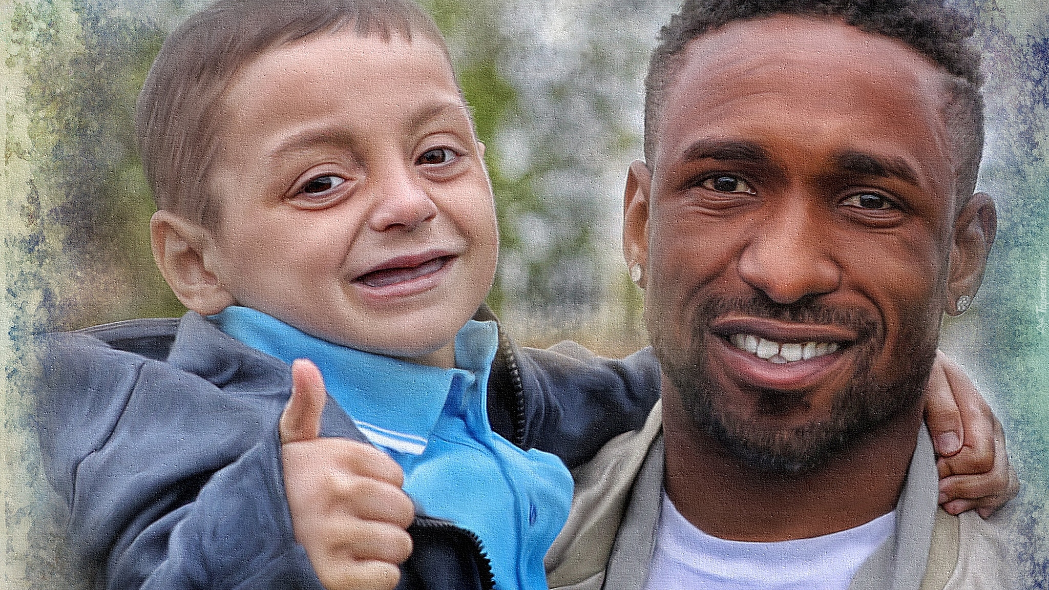 Mężczyzna, Piłkarz, Jermain Defoe, Chłopiec, Bradley Lowery, Grafika