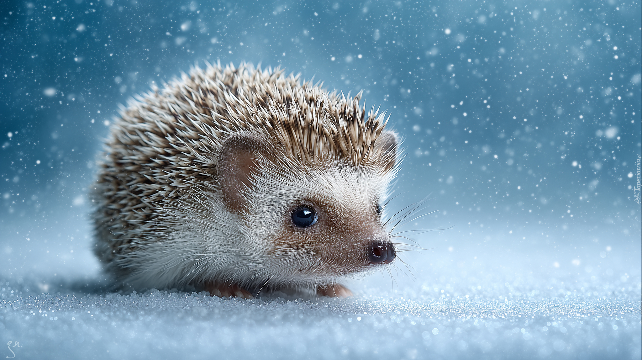 Jeż, Śnieg, Grafika AI