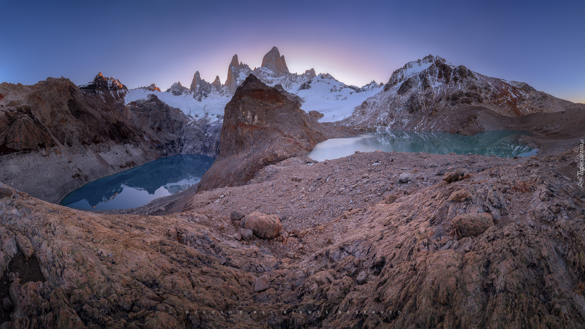 Argentyna, Patagonia, El Chalten, Park Narodowy Los Glaciares, Góry, Skały, Jeziora