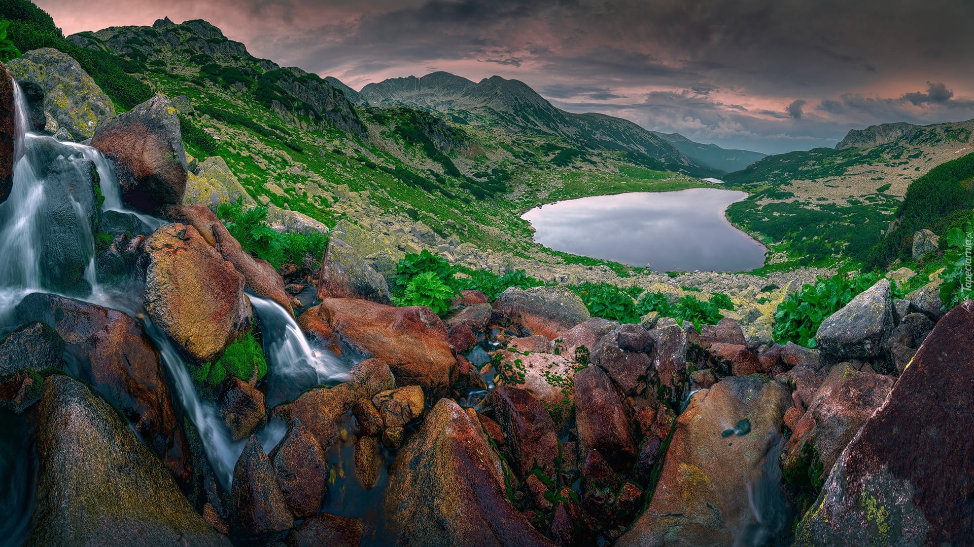 Góry, Karpaty Południowe, Jezioro Bucura, Kamienie, Park Narodowy Retezat, Rumunia
