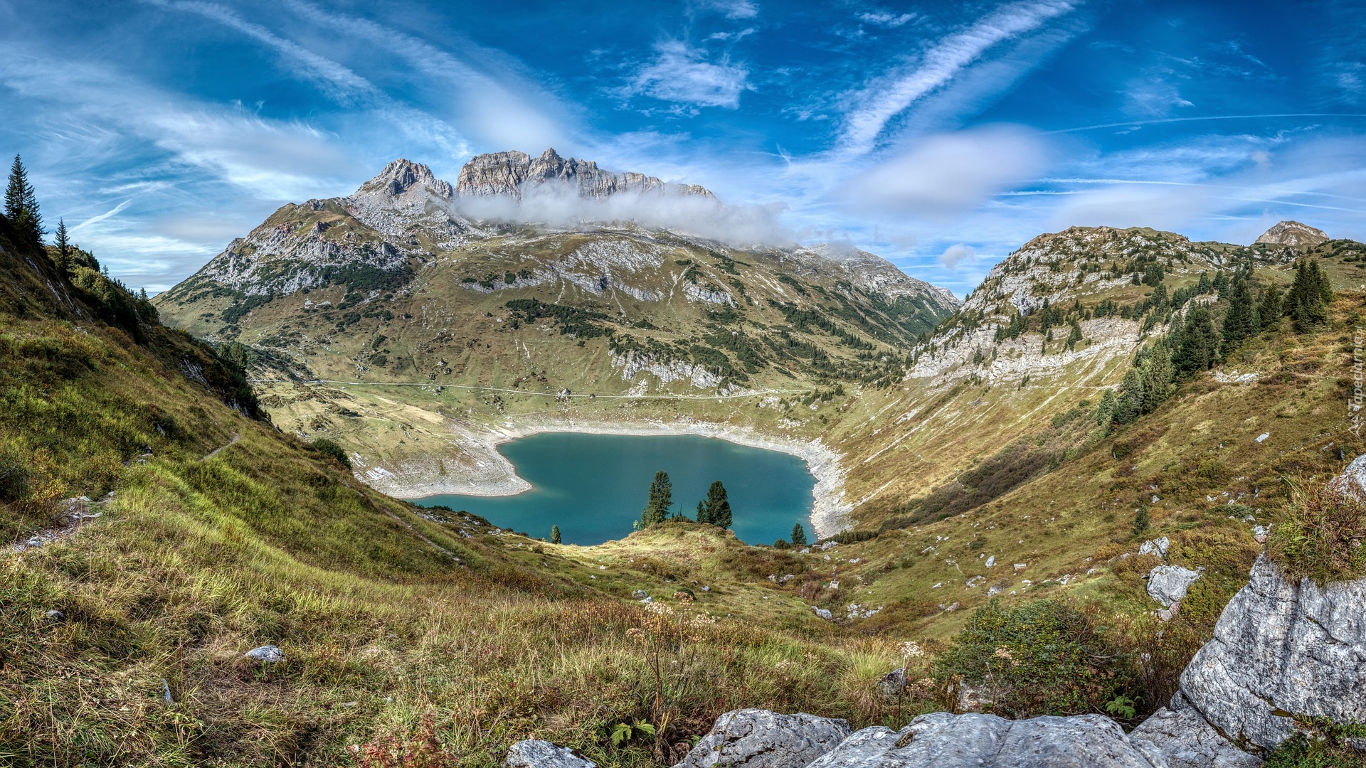 Jezioro Formarinsee, Dolina, Góry, Alpy, Gmina Dalaas, Austria