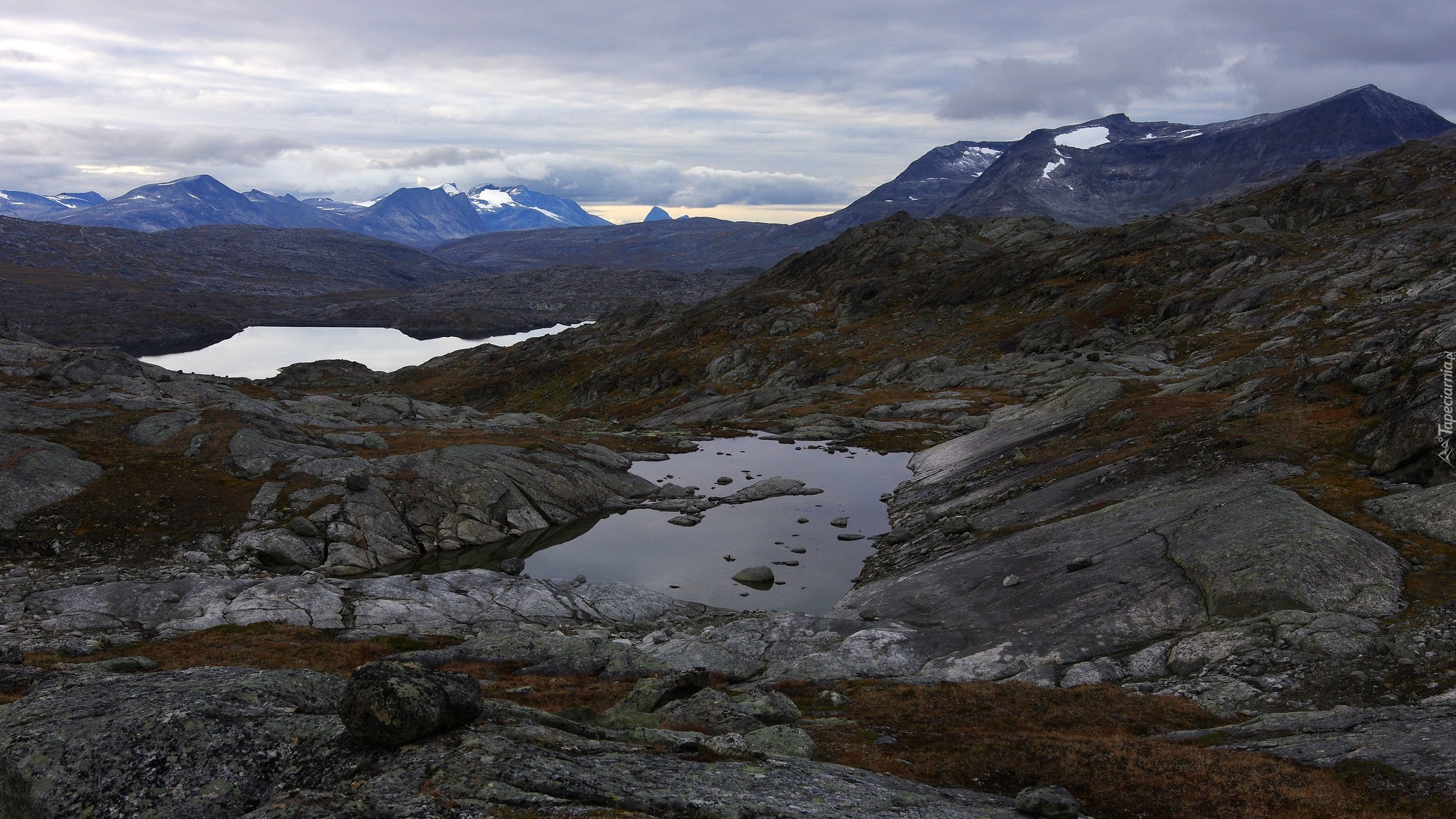 Góry, Skały, Jezioro, Gautelisvatnet Lake, Norwegia