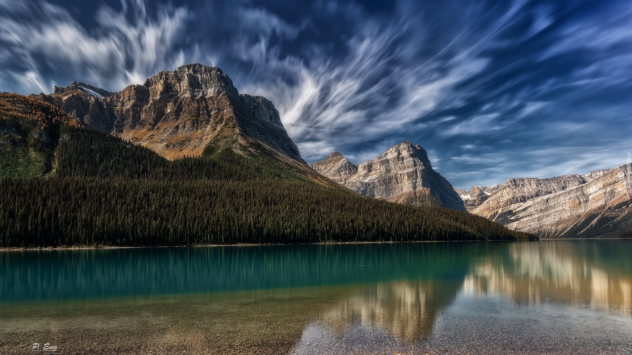 Góry, Jezioro, Hector Lake, Las, Park Narodowy Banff, Kanada