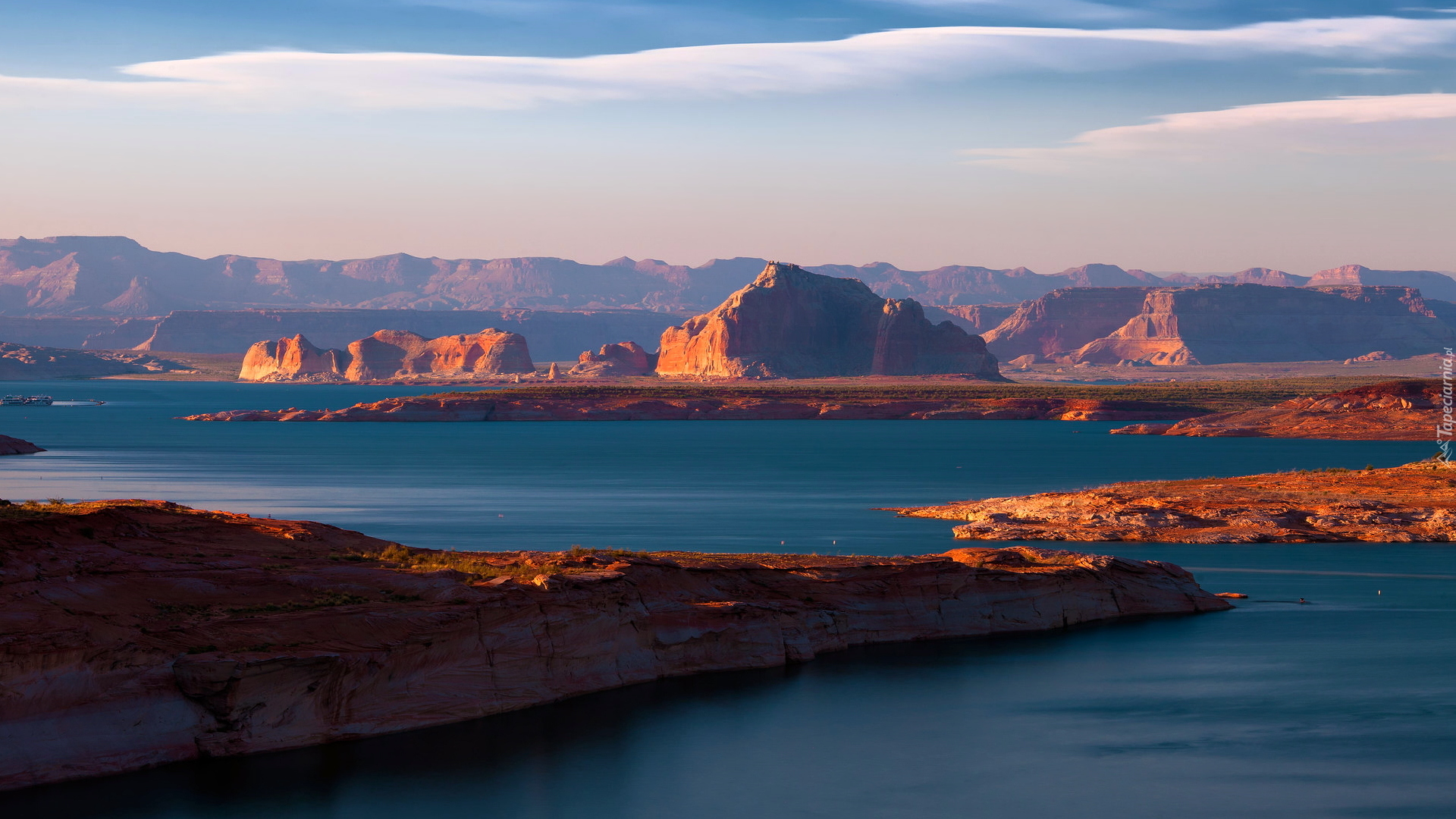 Jezioro, Lake Powell, Kanion, Glen Canyon, Skały, Arizona, Stany Zjednoczone