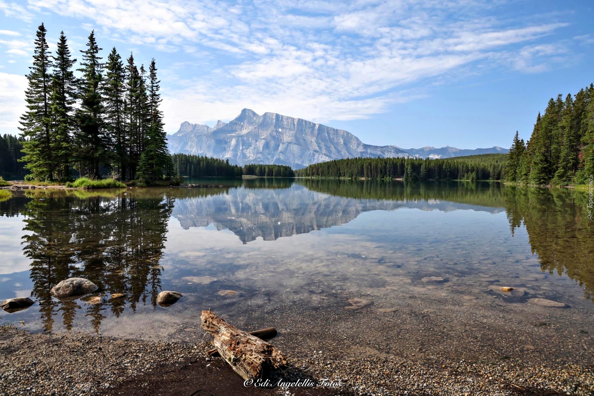 Kanada, Park Narodowy Jasper, Prowincja Alberta, Jezioro, Maligne Lake, Góry, Drzewa, Lasy