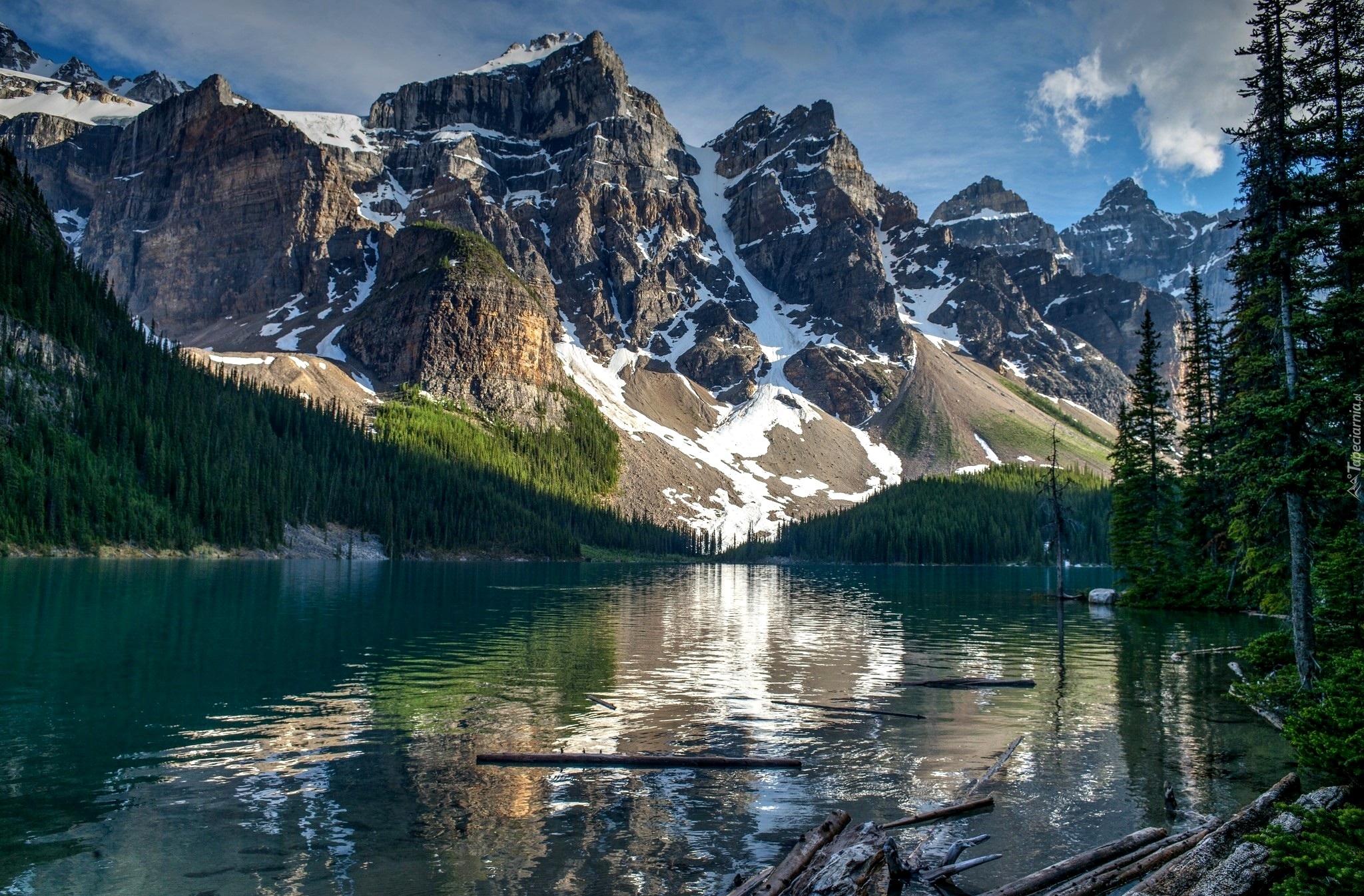 Kanada, Park Narodowy Banff, Jezioro Moraine, Dolina Dziesięciu Szczytów, Dolina Valley of the Ten Peaks, Góry, Odbicie