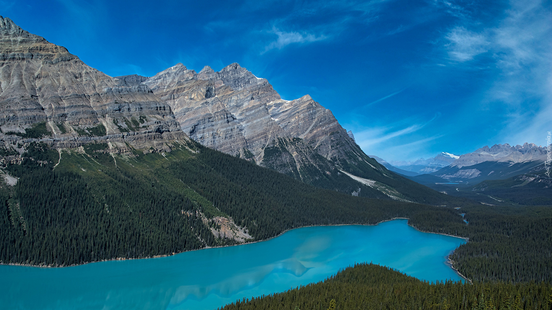 Góry, Canadian Rockies, Jezioro, Peyto Lake, Park Narodowy Banff, Kanada