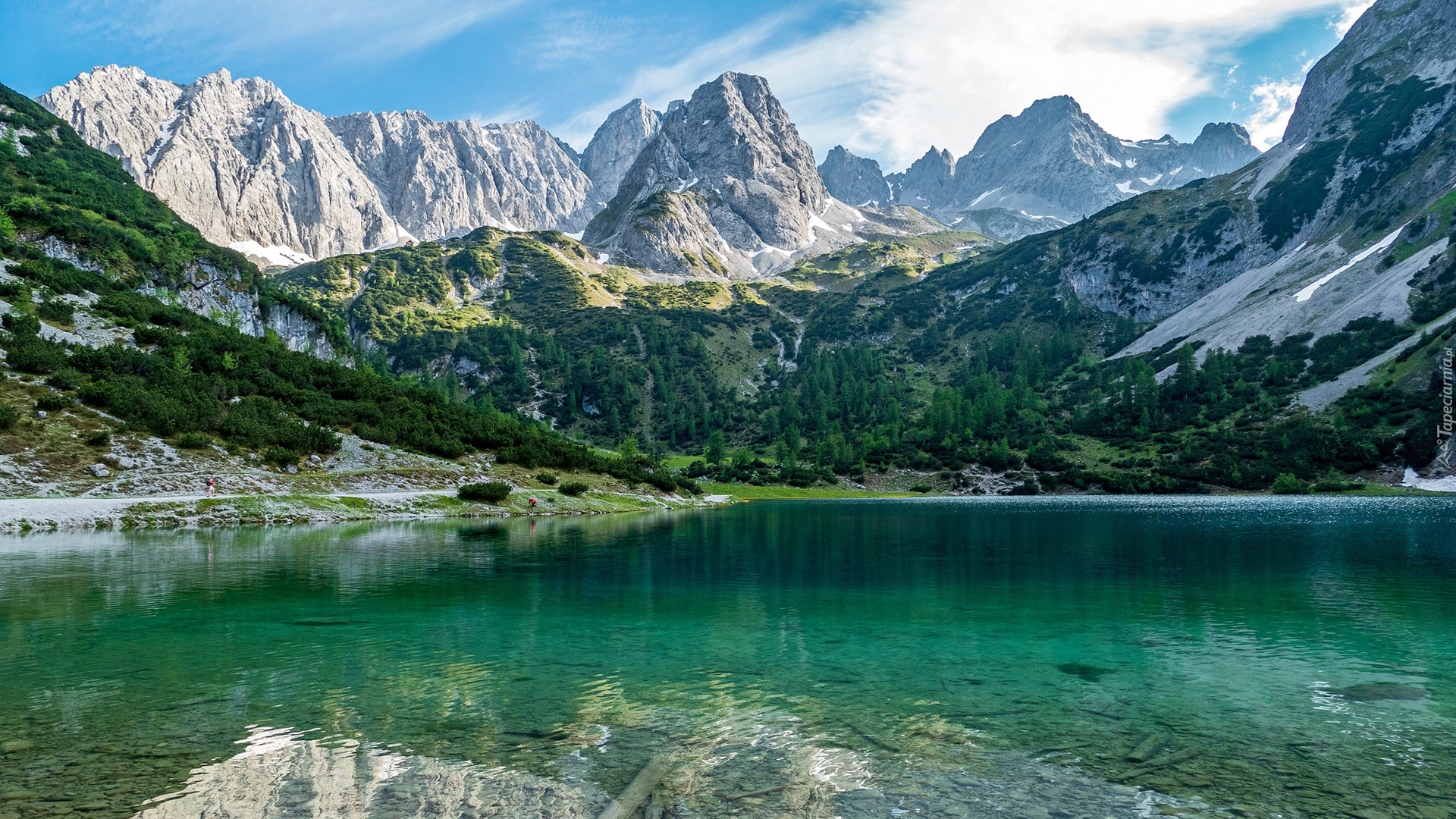 Porośnięte, Góry, Mieming Range, Jezioro Seebensee, Austria