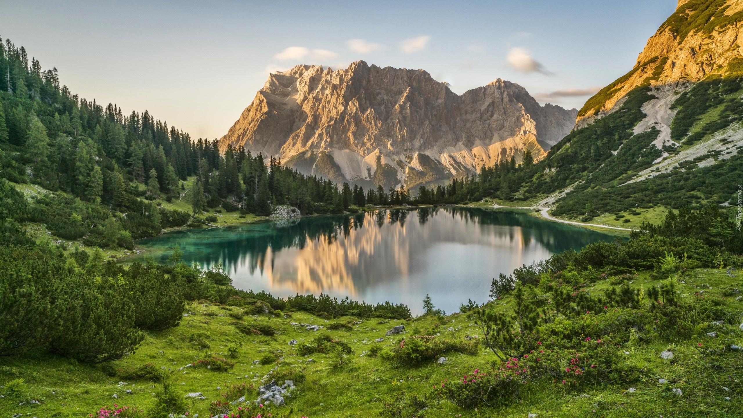 Jezioro Seebensee, Góry, Alpy, Austria